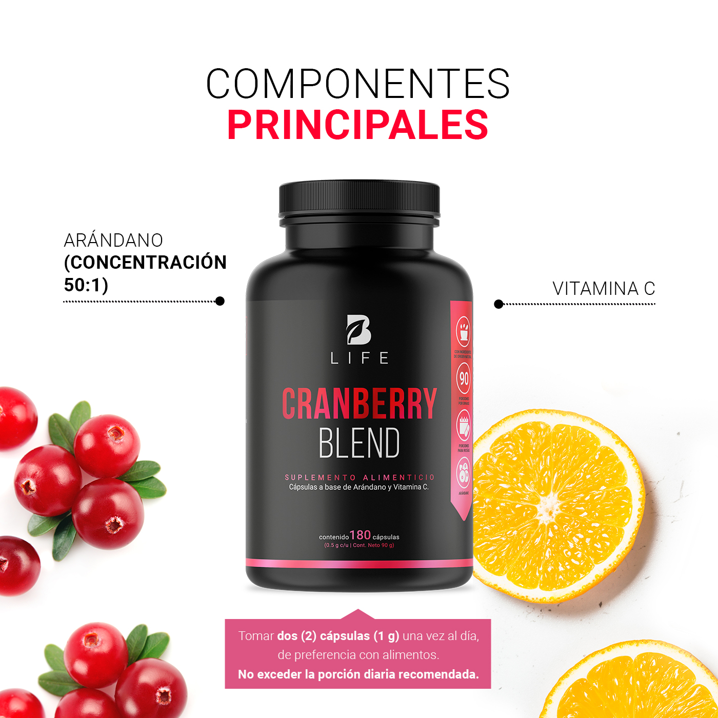 Foto 4 pulgar | Cranberry Blend B Life 180 Cápsulas