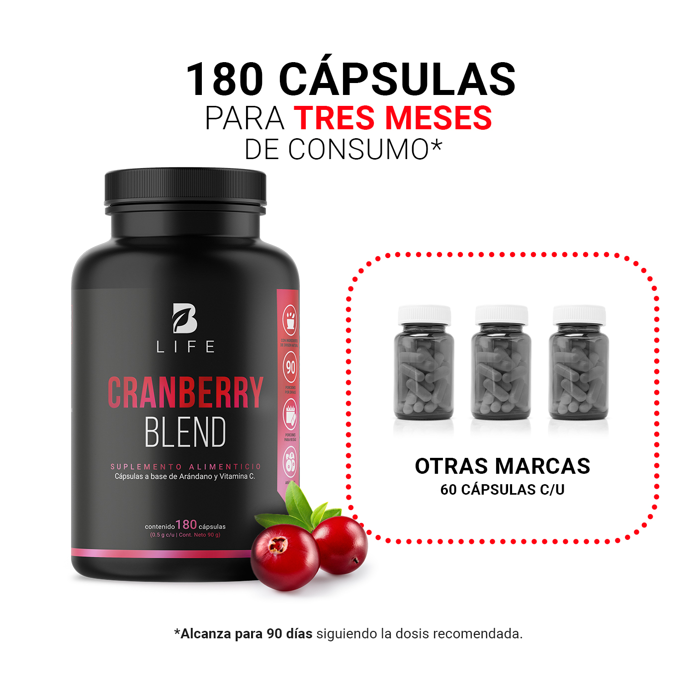 Foto 5 pulgar | Cranberry Blend B Life 180 Cápsulas