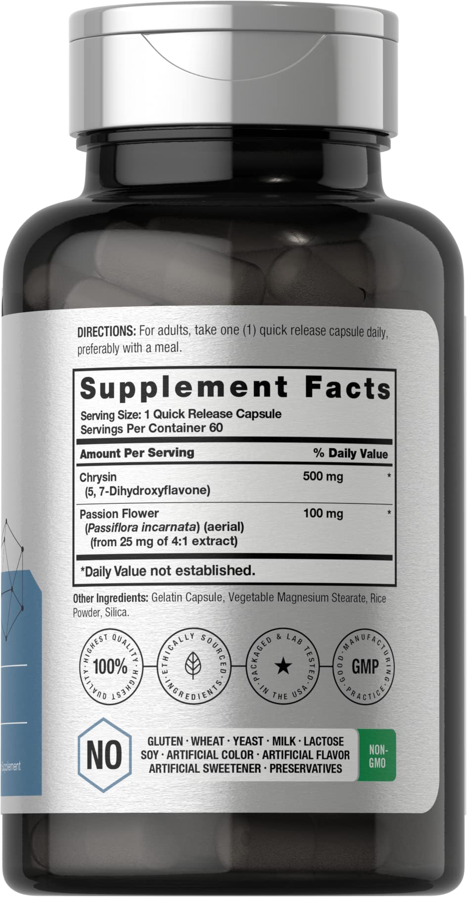Foto 3 pulgar | Suplemento Horbäach Chrysin 500 Mg 60 Cápsulas con Pasiflora - Venta Internacional