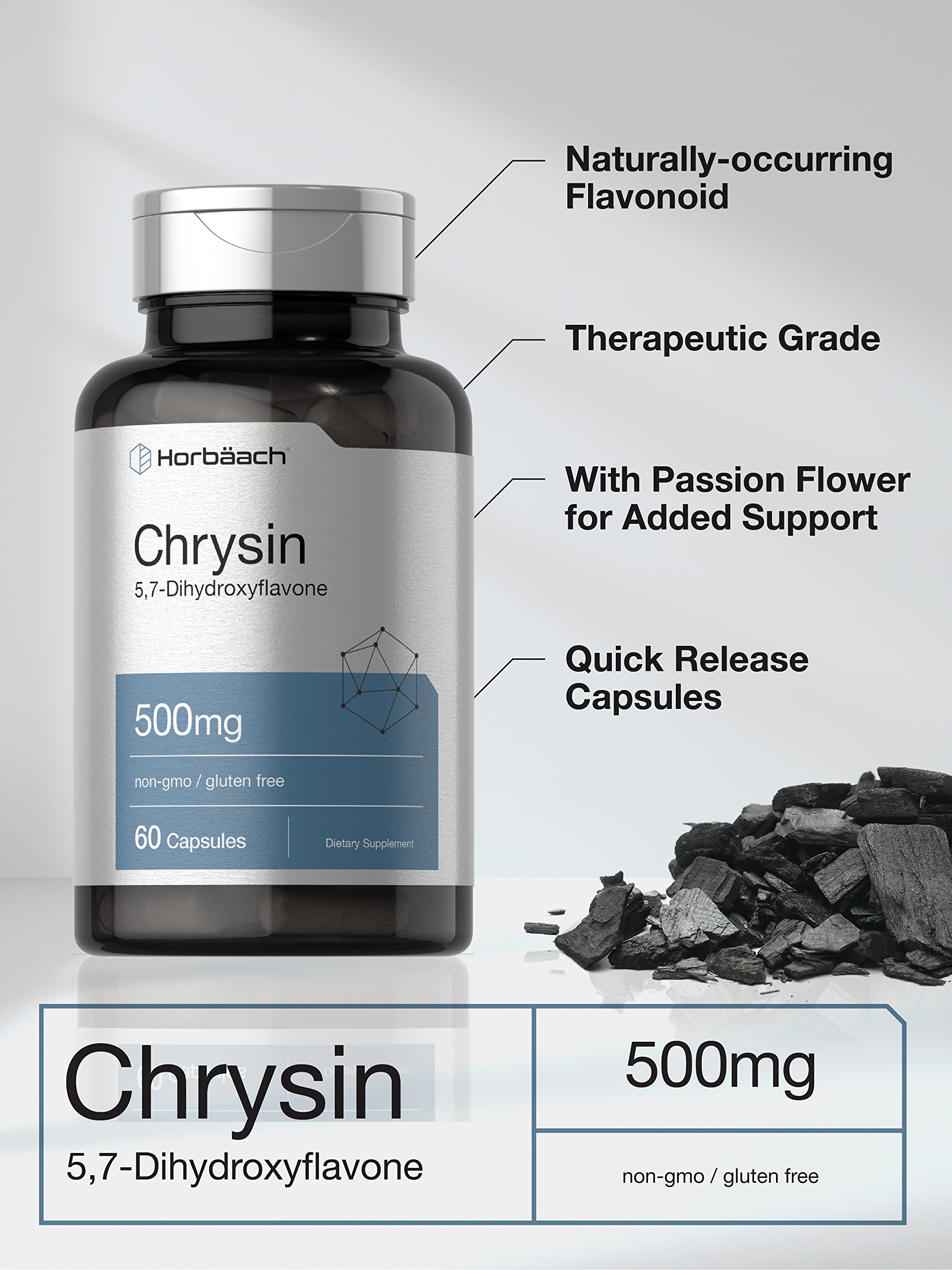 Foto 4 pulgar | Suplemento Horbäach Chrysin 500 Mg 60 Cápsulas con Pasiflora - Venta Internacional