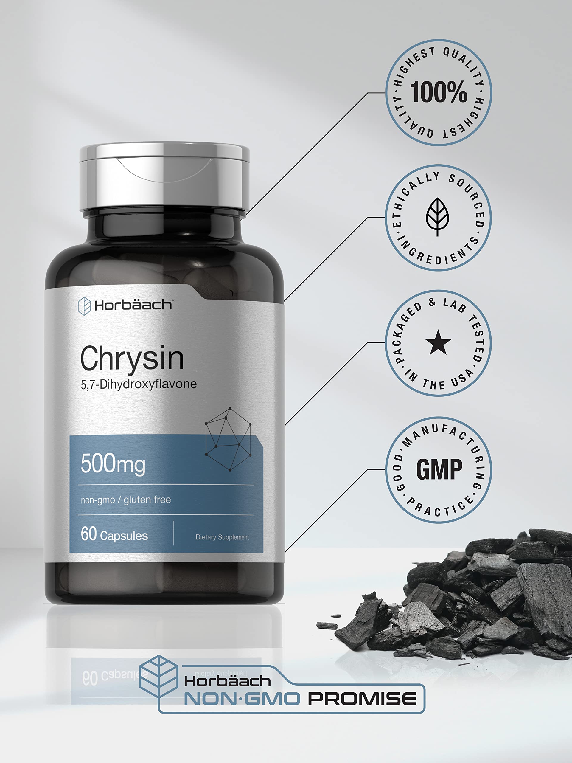 Foto 6 pulgar | Suplemento Horbäach Chrysin 500 Mg 60 Cápsulas con Pasiflora - Venta Internacional