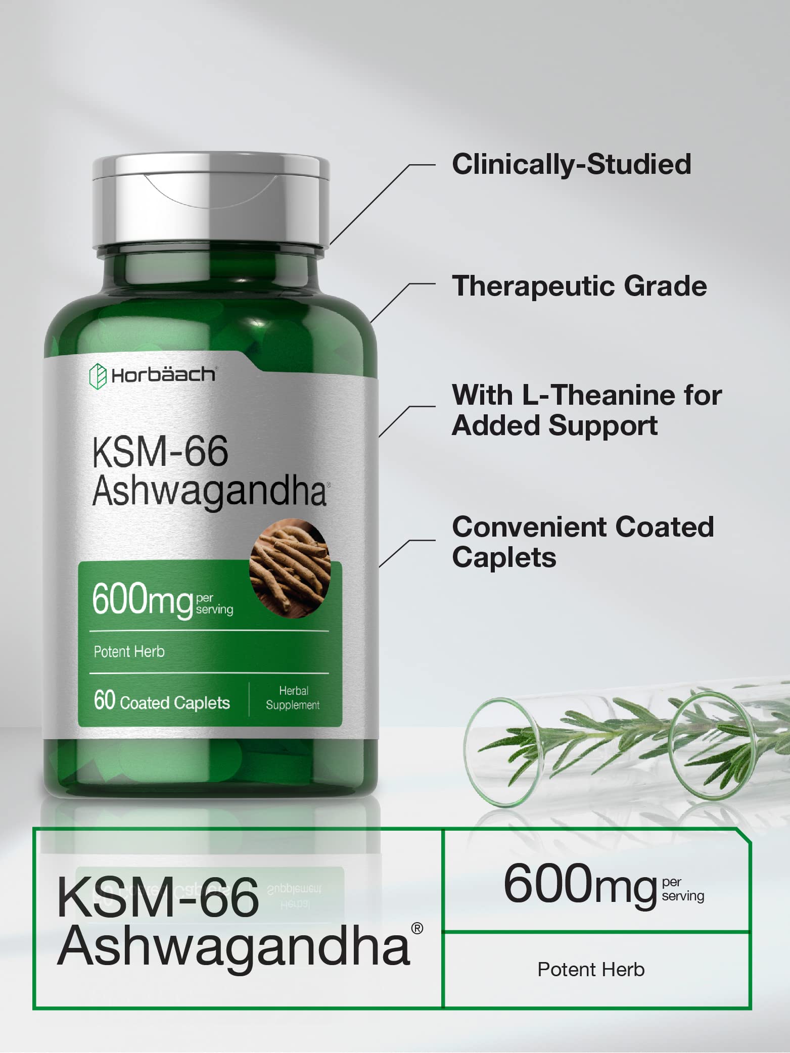 Foto 4 pulgar | Suplemento Horbach Ksm-66 Ashwagandha 600 Mg 60 Cápsulas - Venta Internacional