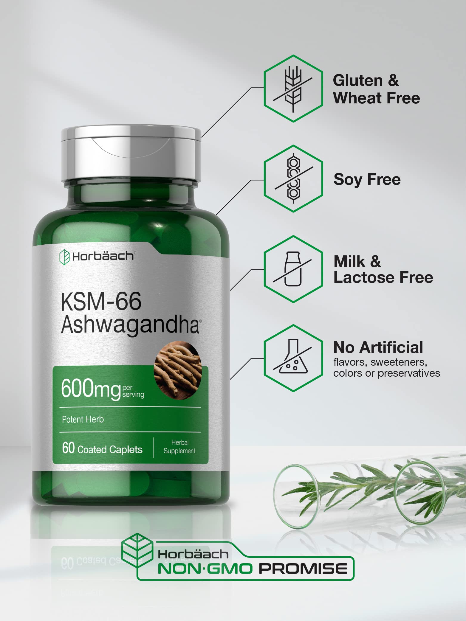 Foto 5 pulgar | Suplemento Horbach Ksm-66 Ashwagandha 600 Mg 60 Cápsulas - Venta Internacional