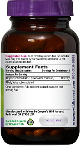 Foto 4 pulgar | Suplemento Oregon's Wild Harvest La Mesa Wild Harvest Schisandra Organic 90 - Venta Internacional