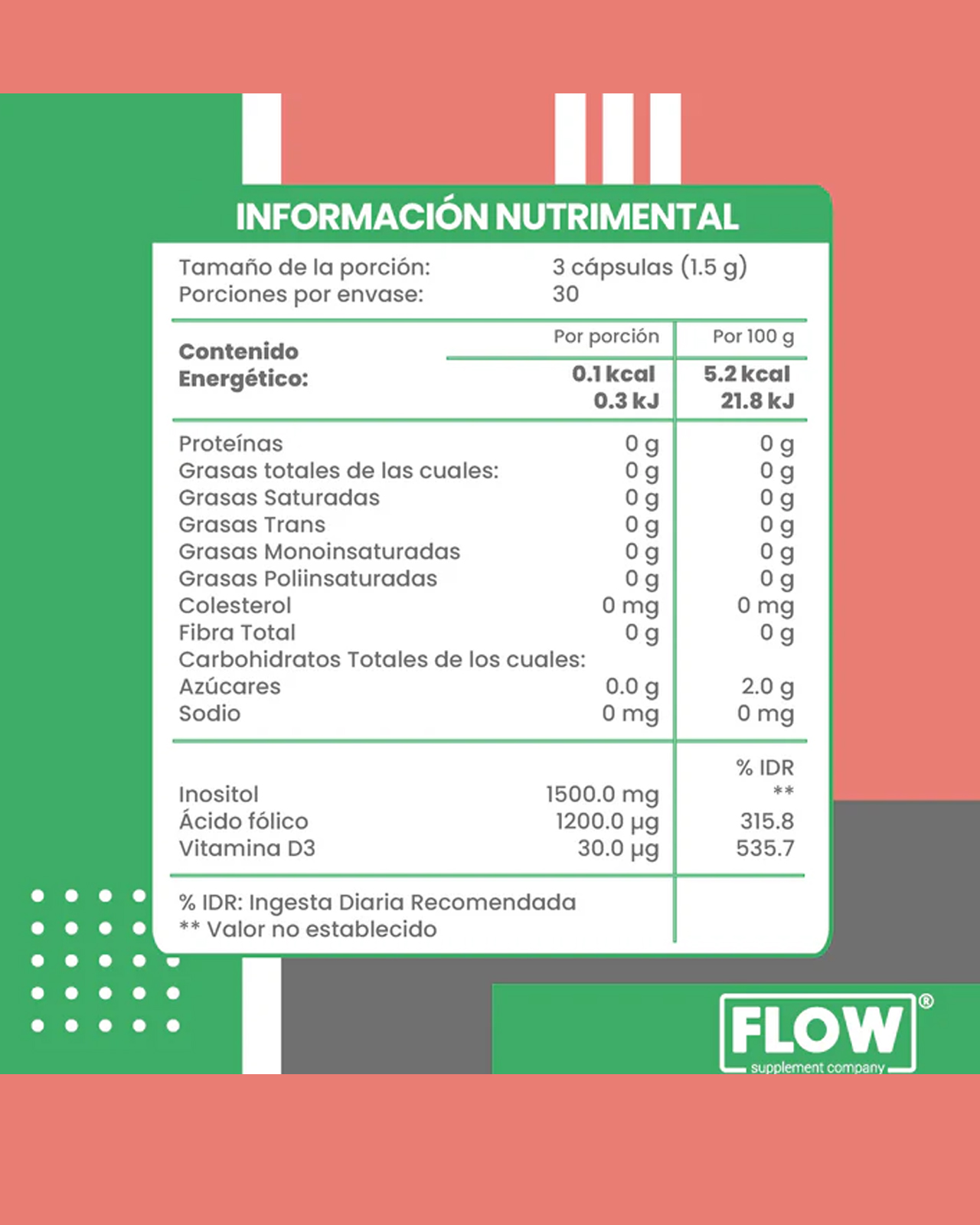 Foto 5 pulgar | Flow Vitaminas Minerales y Suplementos -Myo Inositol con Ácido Fólico y Vitamina D3