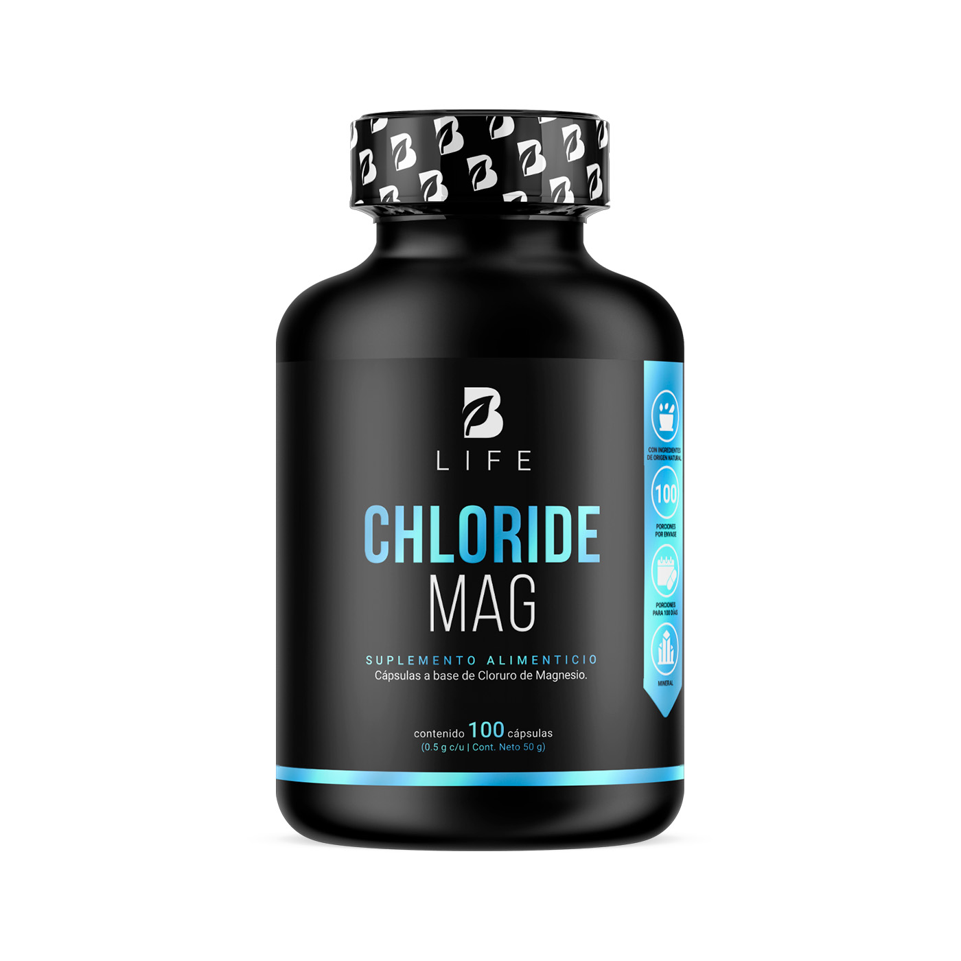 Foto 1 | Cloruro Mag B Life. 100 cápsulas de 500mg para tu bienestar