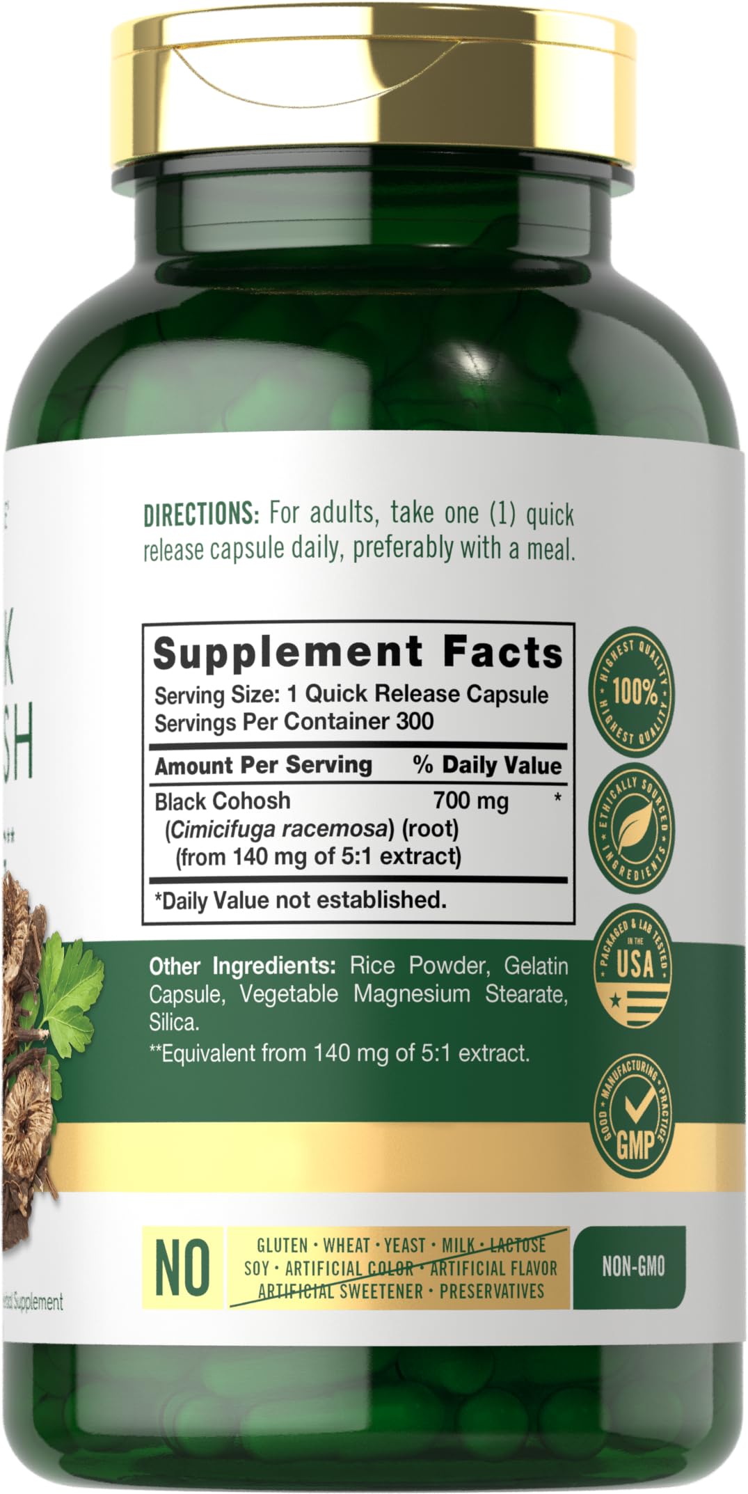 Foto 3 pulgar | Suplemento Carlyle Black Cohosh en Cápsulas 700 mg 300 Unidades - Venta Internacional
