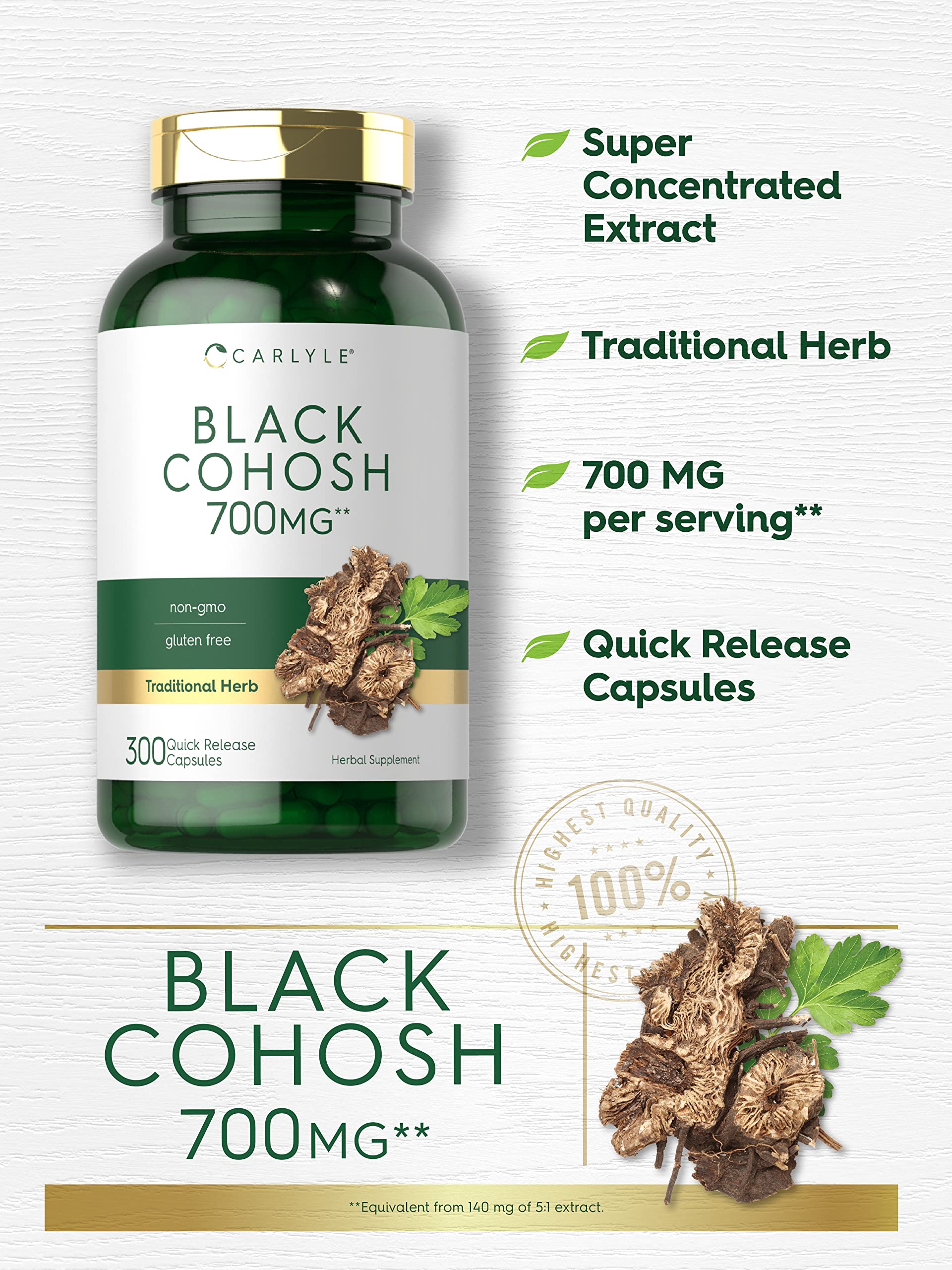 Foto 4 pulgar | Suplemento Carlyle Black Cohosh en Cápsulas 700 mg 300 Unidades - Venta Internacional