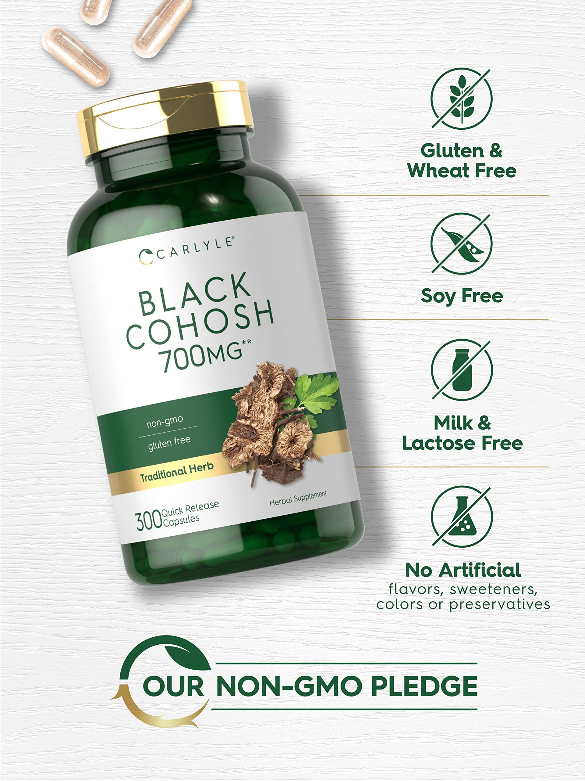 Foto 4 | Suplemento Carlyle Black Cohosh en Cápsulas 700 mg 300 Unidades - Venta Internacional