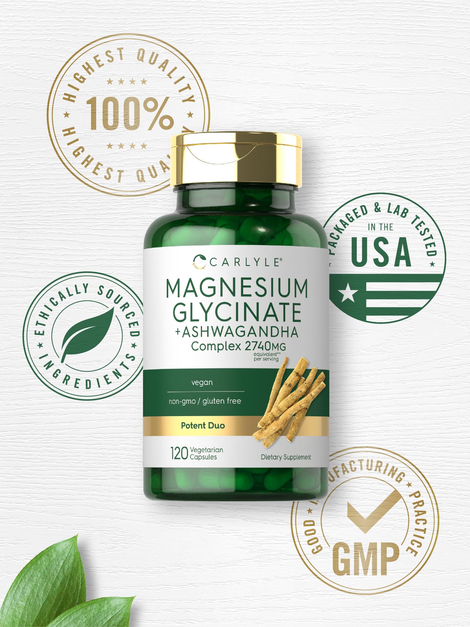 Foto 6 | Suplemento Carlyle Glicinato De Magnesio + Ashwagandha 120 Cápsulas - Venta Internacional