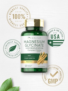 Foto 6 | Suplemento Carlyle Glicinato De Magnesio + Ashwagandha 120 Cápsulas - Venta Internacional