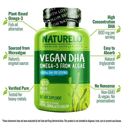 Foto 4 pulgar | Suplemento Naturelo Vegan Dha Omega-3 120 Cápsulas Blandas - Venta Internacional
