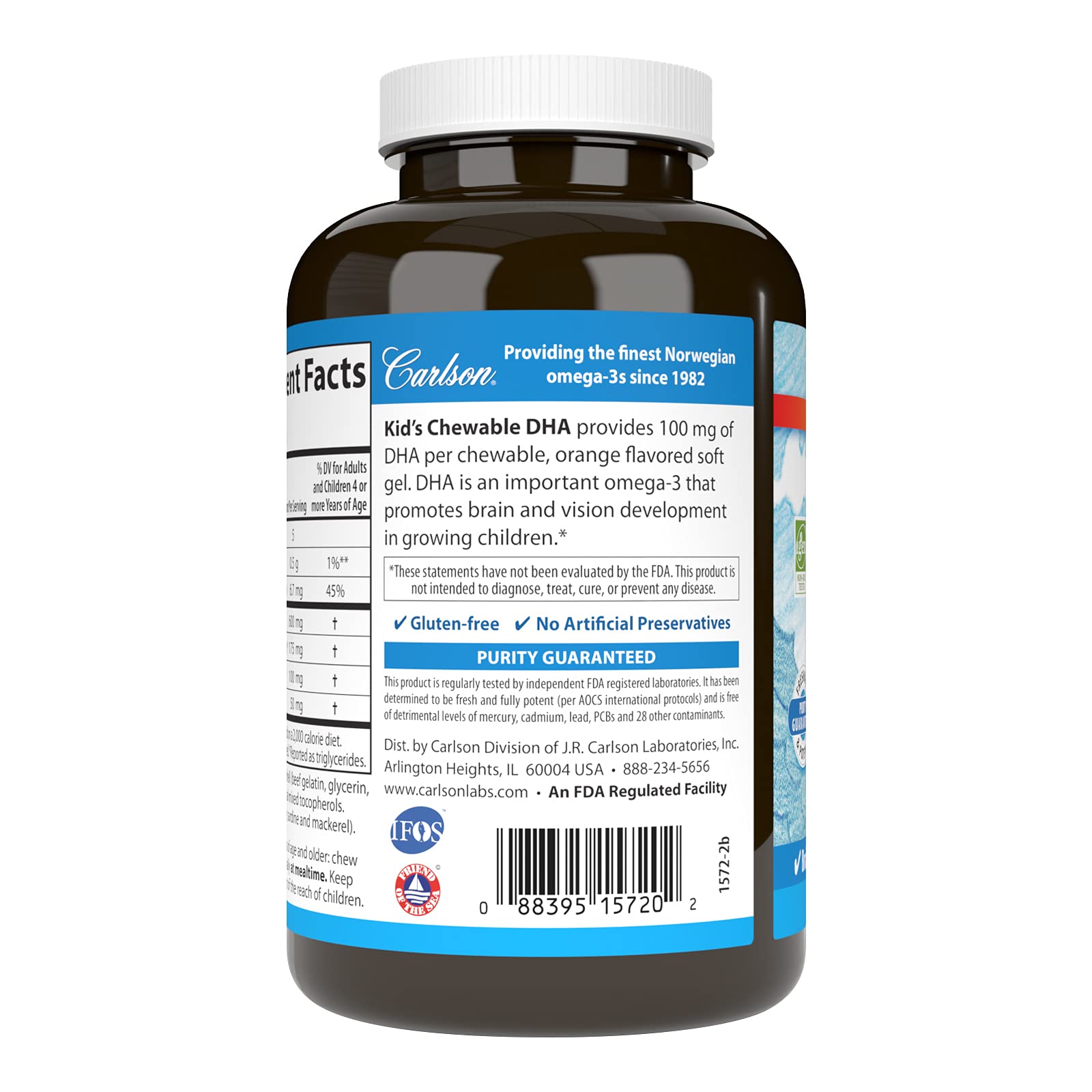 Foto 4 pulgar | Suplemento Carlson Kid's Chewable Dha 180 Cápsulas - Venta Internacional