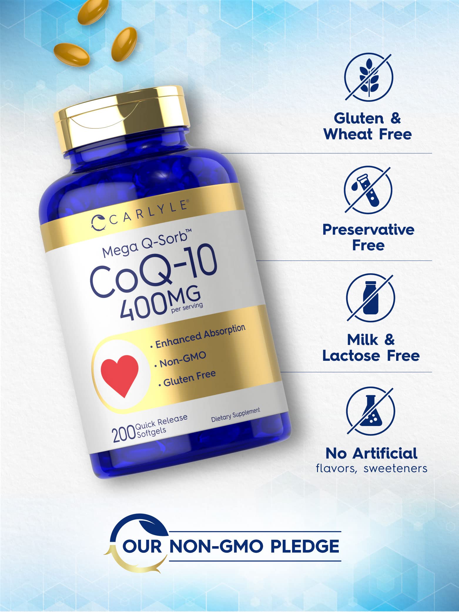 Foto 4 | Suplemento Carlyle Coq10 400 Mg 200 Cápsulas - Venta Internacional