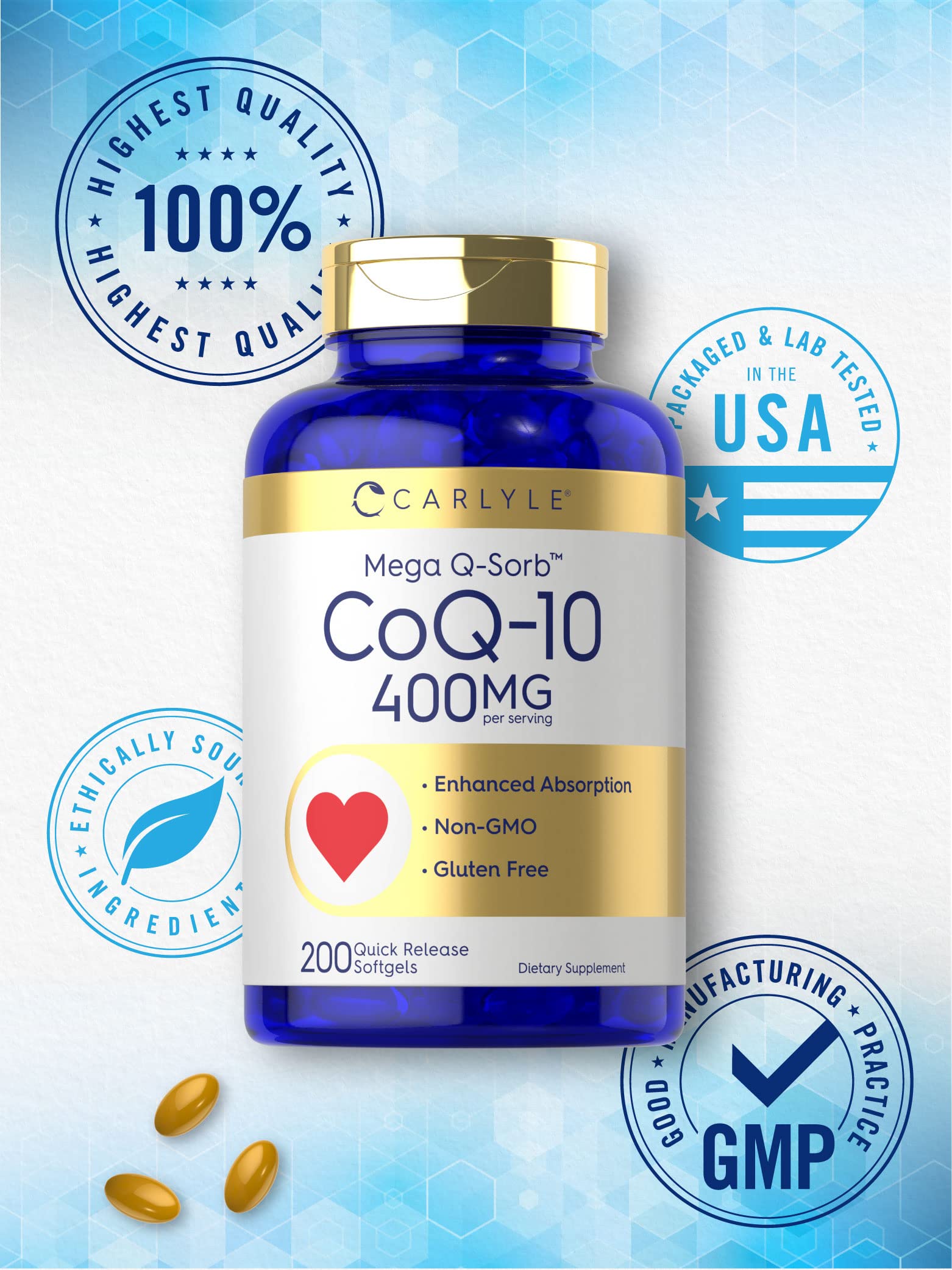 Foto 6 pulgar | Suplemento Carlyle Coq10 400 Mg 200 Cápsulas - Venta Internacional