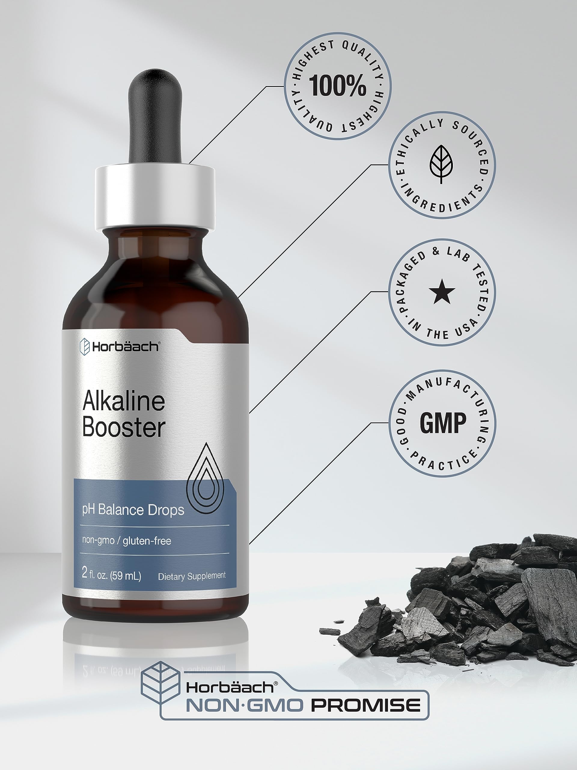 Foto 6 | Suplemento Horbaach Alkaline Booster Drops de 60 Ml para Equilibrar el Ph - Venta Internacional