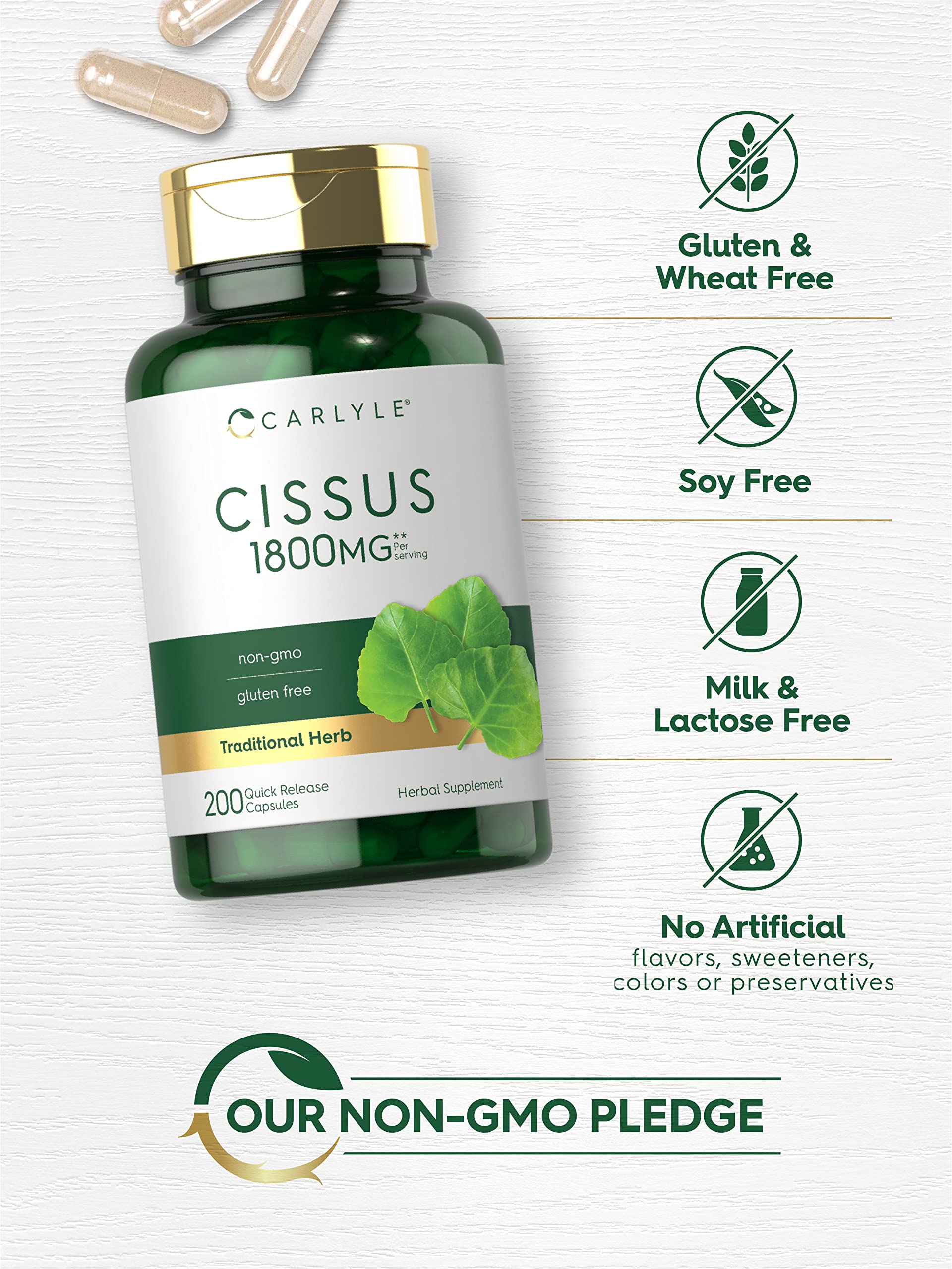 Foto 5 pulgar | Suplemento Carlyle Cissus Quadrangularis 1800 mg 200 Cápsulas - Venta Internacional