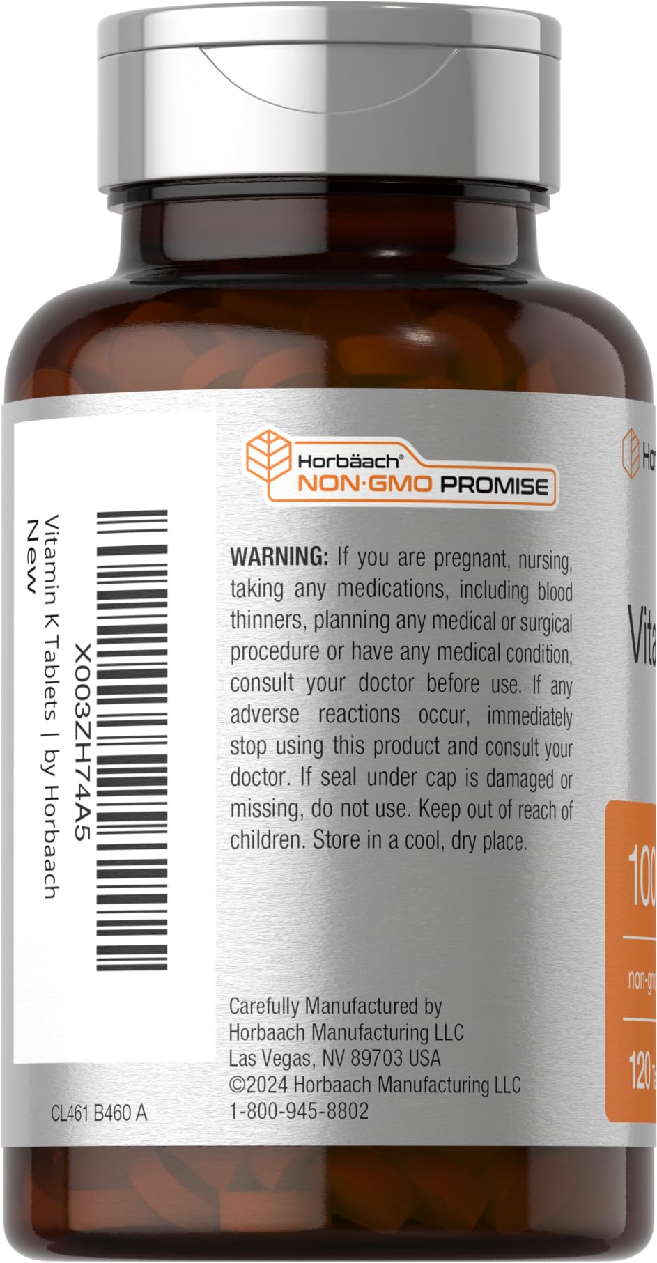 Foto 4 pulgar | Suplemento de Vitamina K Horbaach 100 mcg 120  - Venta Internacional