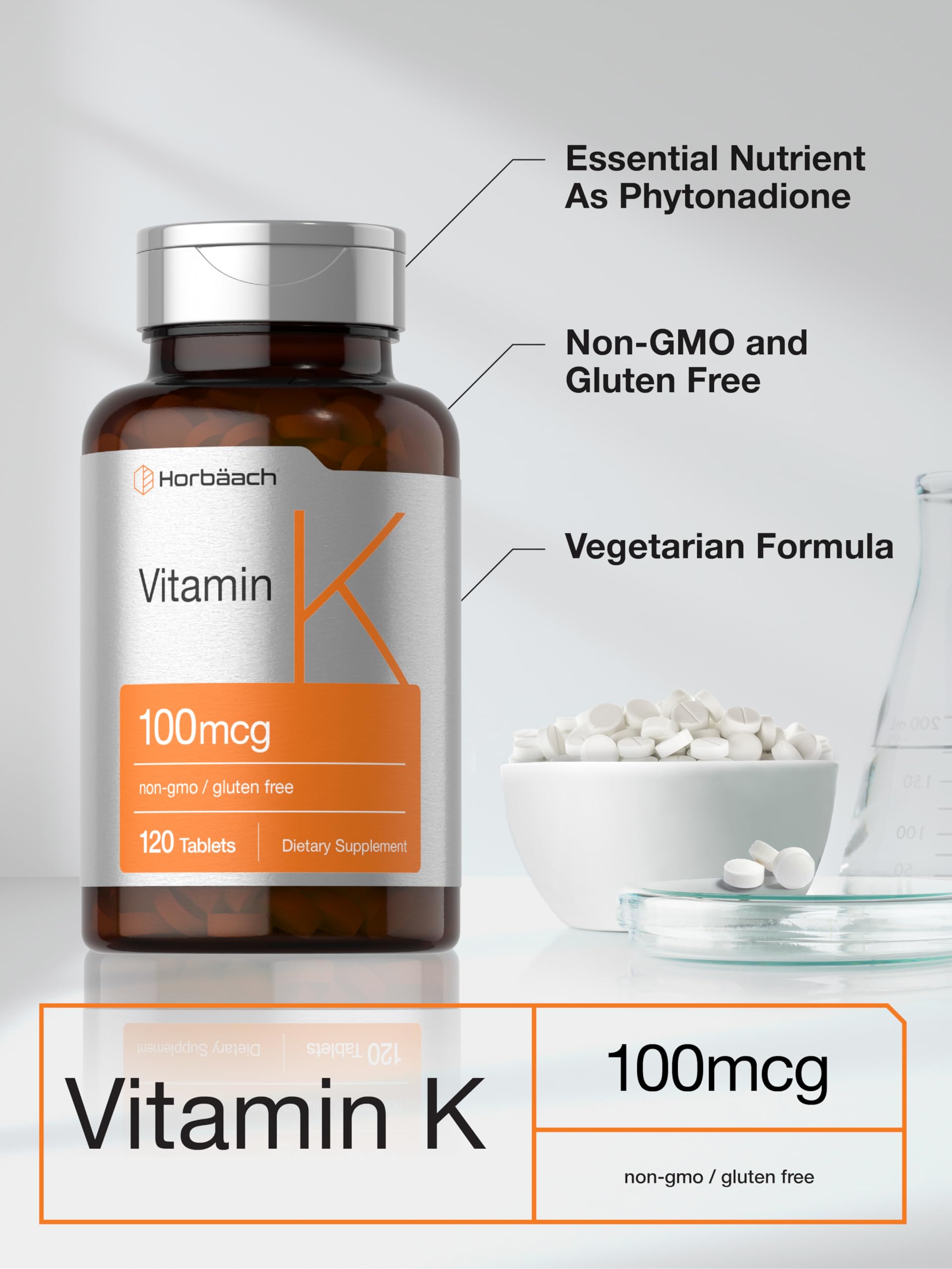 Foto 5 pulgar | Suplemento de Vitamina K Horbaach 100 mcg 120  - Venta Internacional