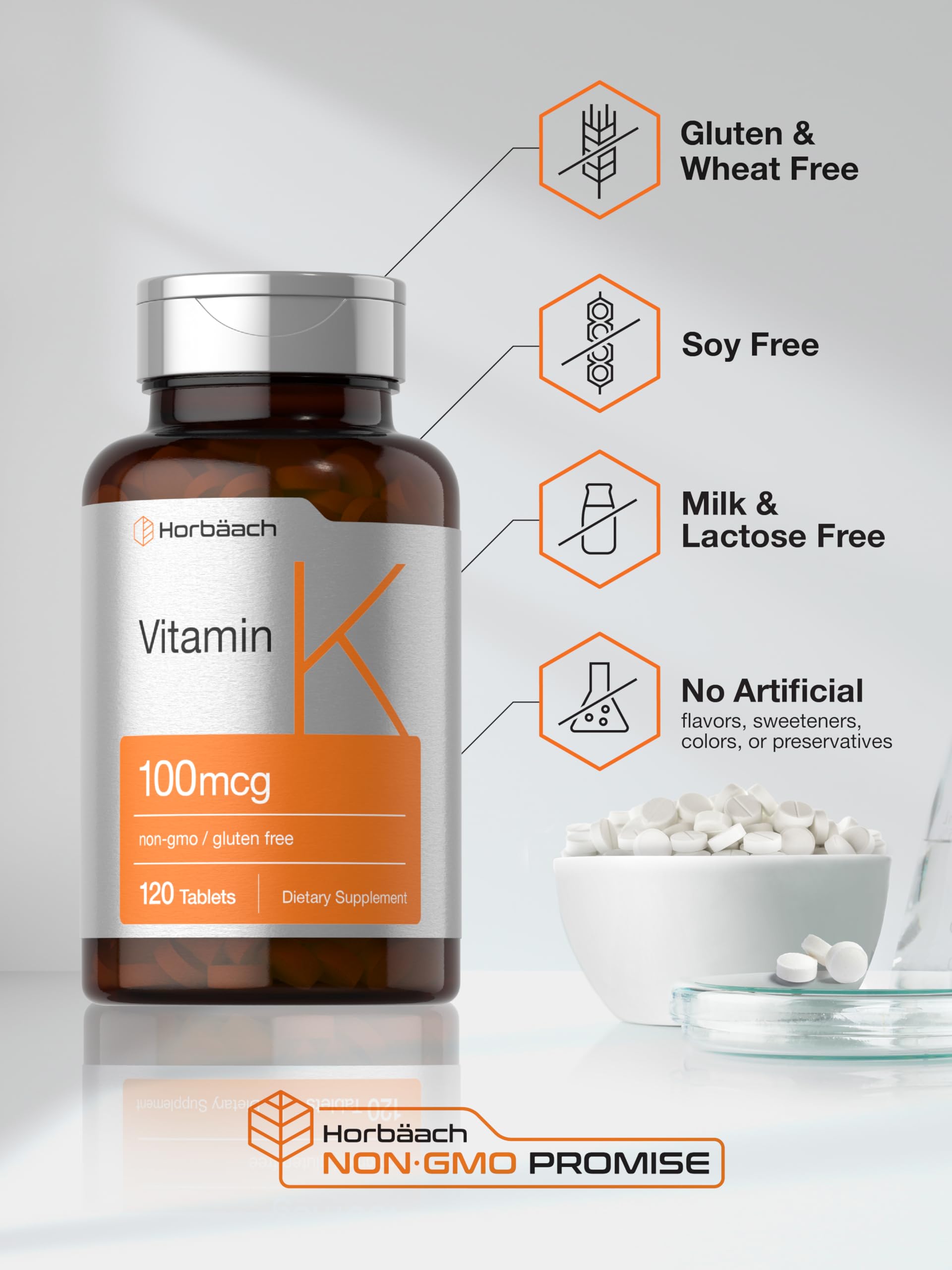 Foto 6 pulgar | Suplemento de Vitamina K Horbaach 100 mcg 120  - Venta Internacional