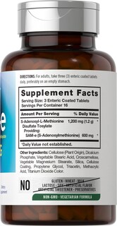 Foto 2 | Suplemento Carlyle Sam-e 1200 Mg 50 Comprimidos Vegetariano - Venta Internacional