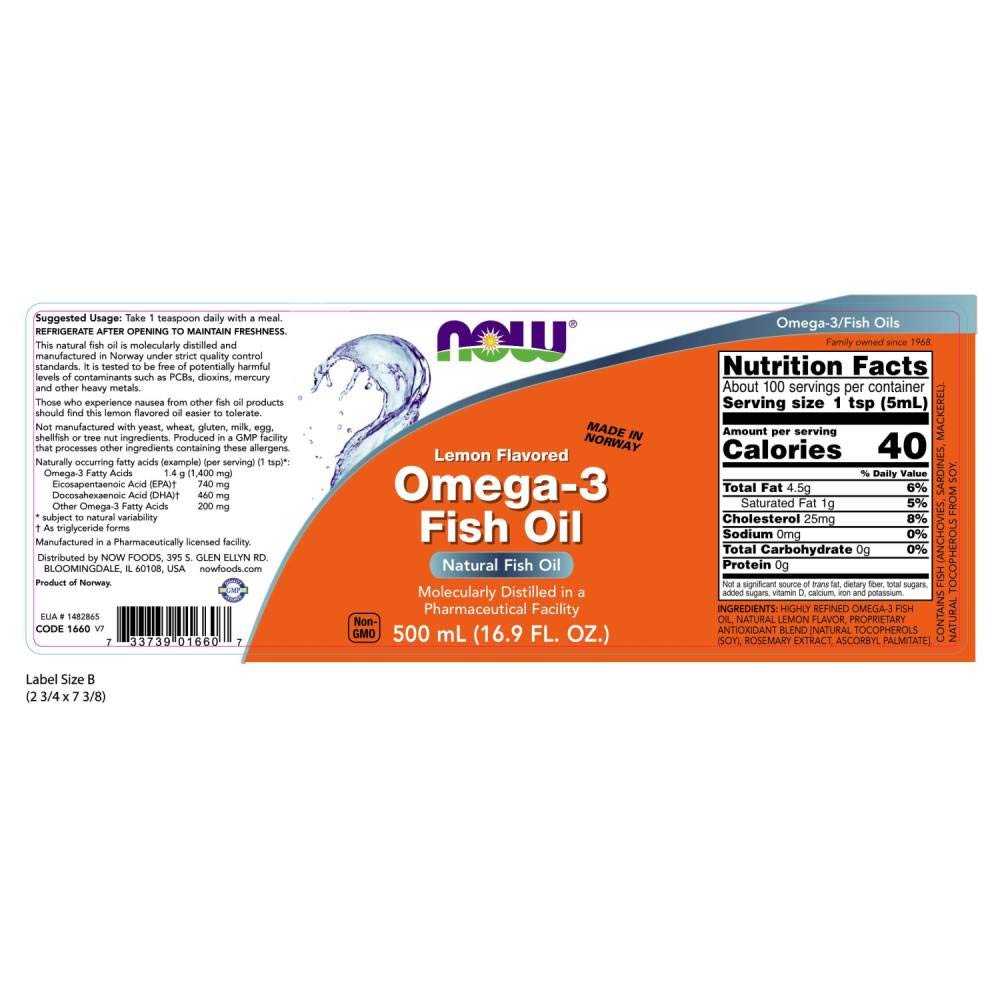Foto 3 pulgar | Aceite de Pescado Líquido Supplement Now Omega-3 500 ml con Sabor a Limón - Venta Internacional