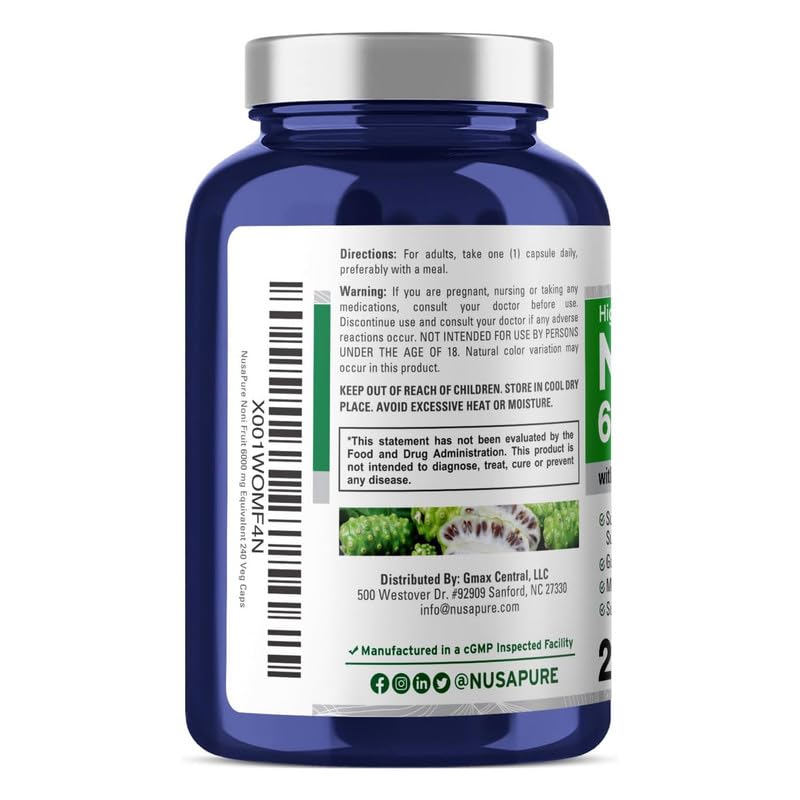 Foto 3 pulgar | Suplemento Nusapure  Extracto de Fruta Noni 240 Cápsulas - Venta Internacional