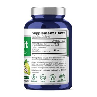Foto 3 | Suplemento Nusapure Extracto de Fruta Noni 240 Cápsulas - Venta Internacional