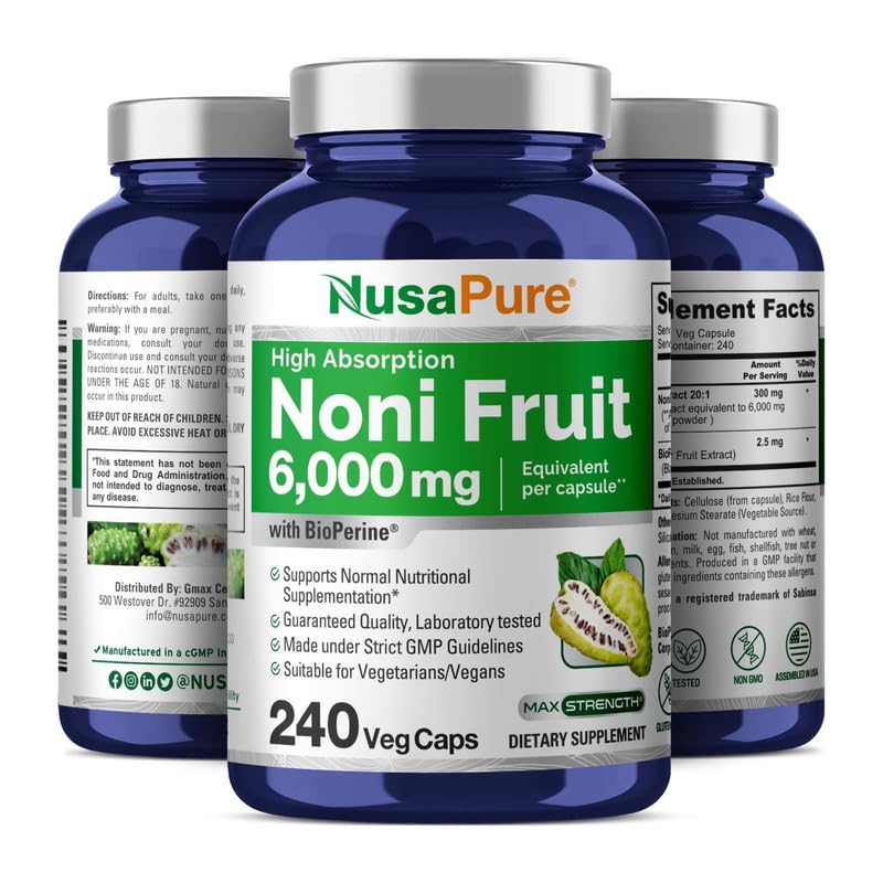 Foto 5 pulgar | Suplemento Nusapure  Extracto de Fruta Noni 240 Cápsulas - Venta Internacional