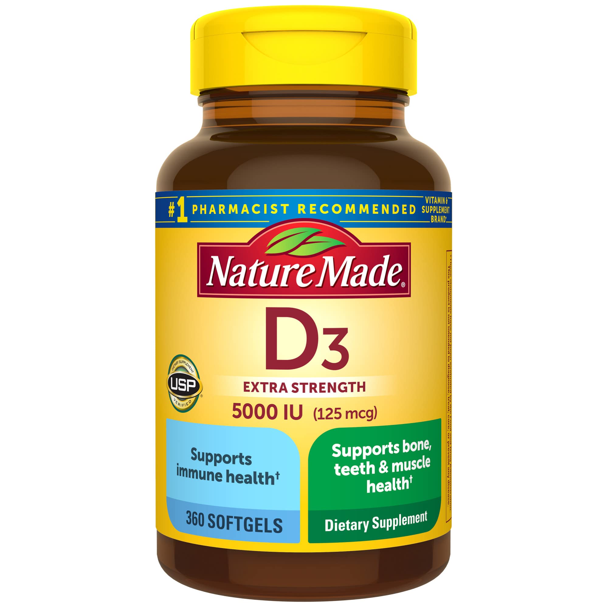 Foto 2 pulgar | Suplemento Nature Made  Vitamina D3 5000 Ui 360 Cápsulas Blandas - Venta Internacional