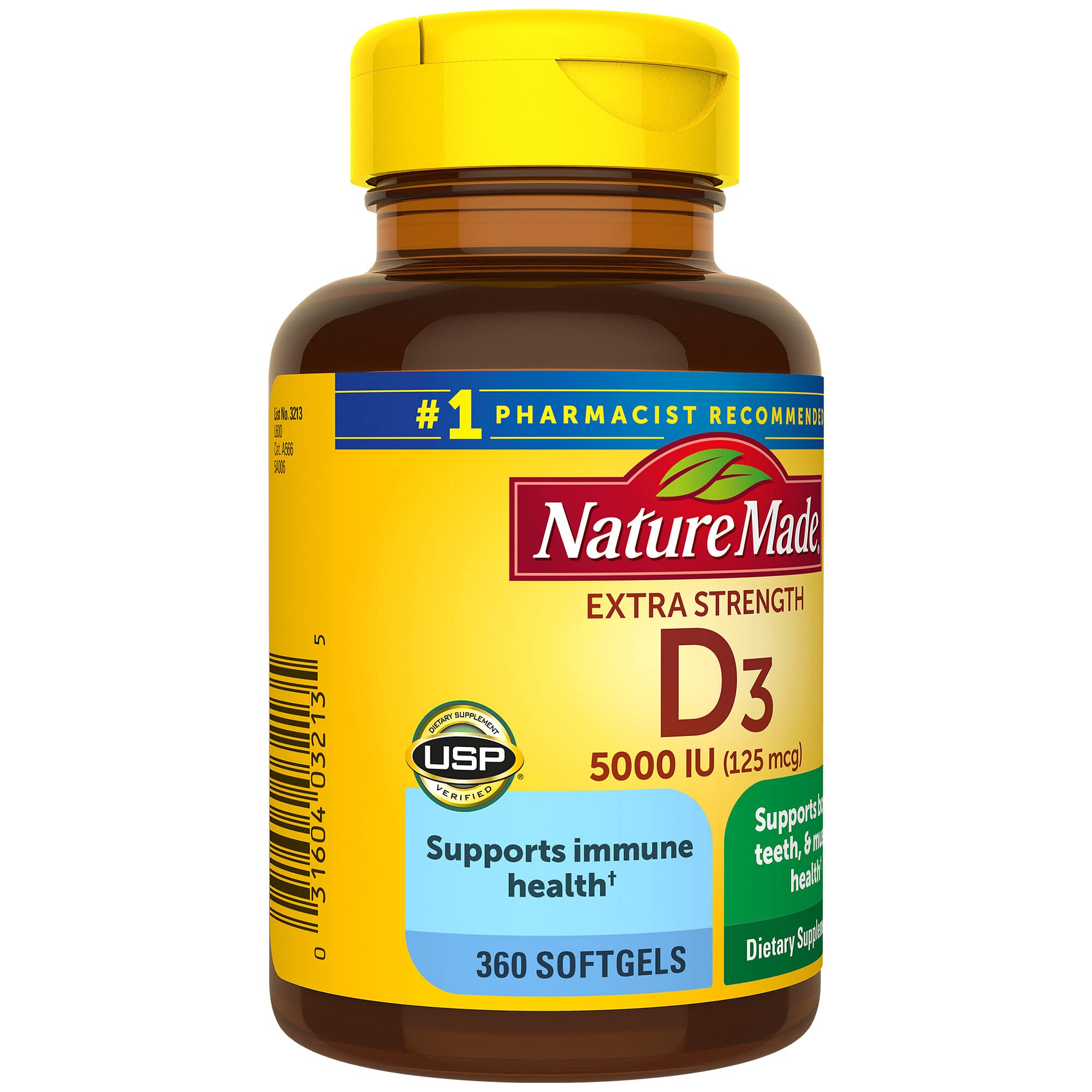 Foto 8 pulgar | Suplemento Nature Made  Vitamina D3 5000 Ui 360 Cápsulas Blandas - Venta Internacional