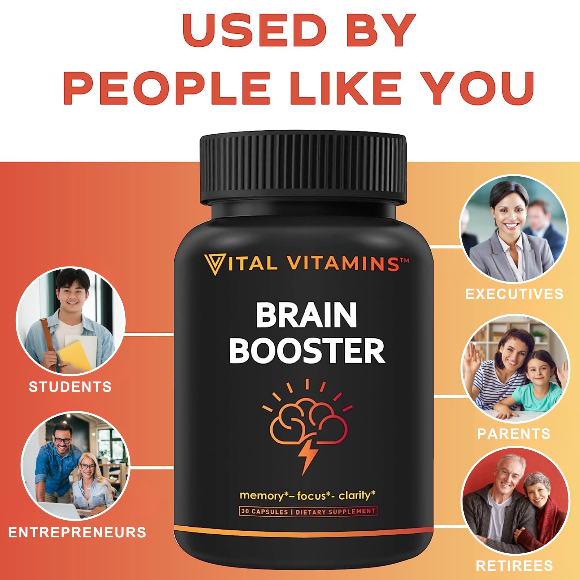 Foto 8 pulgar | Suplemento de Vitaminas Vitales Brain Booster Memory Focus - Venta Internacional