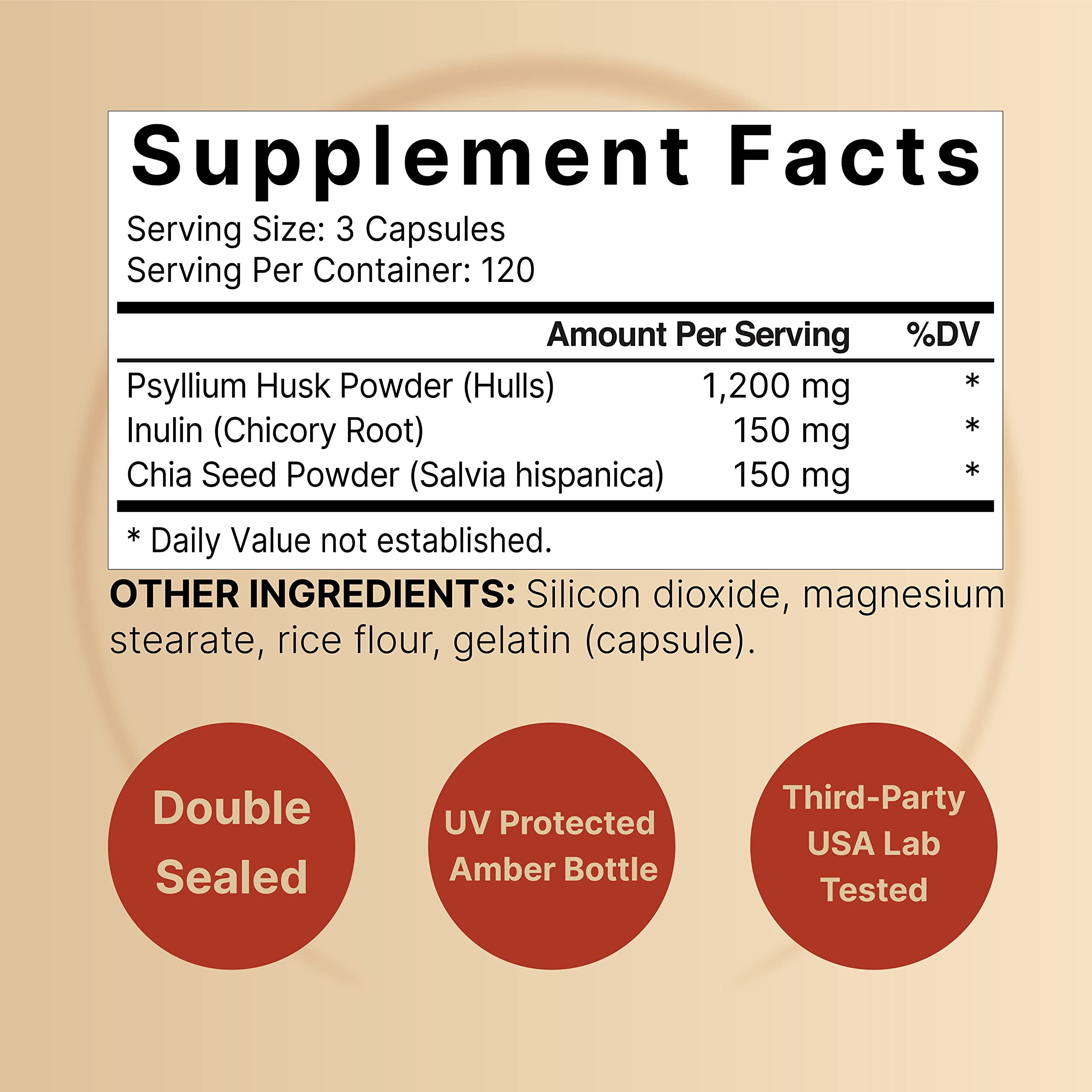 Foto 3 pulgar | Suplemento Naturebell Cápsulas de Cáscara de Psyllium 1500 mg 360 Unidades - Venta Internacional