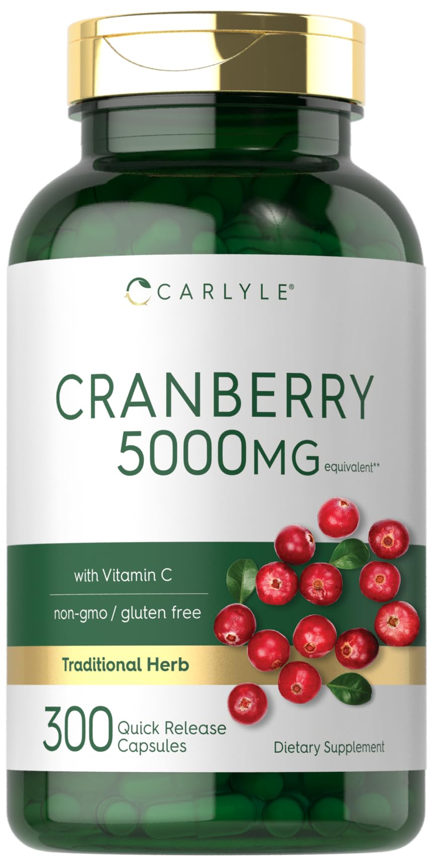 Suplemento Carlyle Cranberry Pills 5000 Mg Con Vitamina C 300 Cápsulas - Venta Internacional