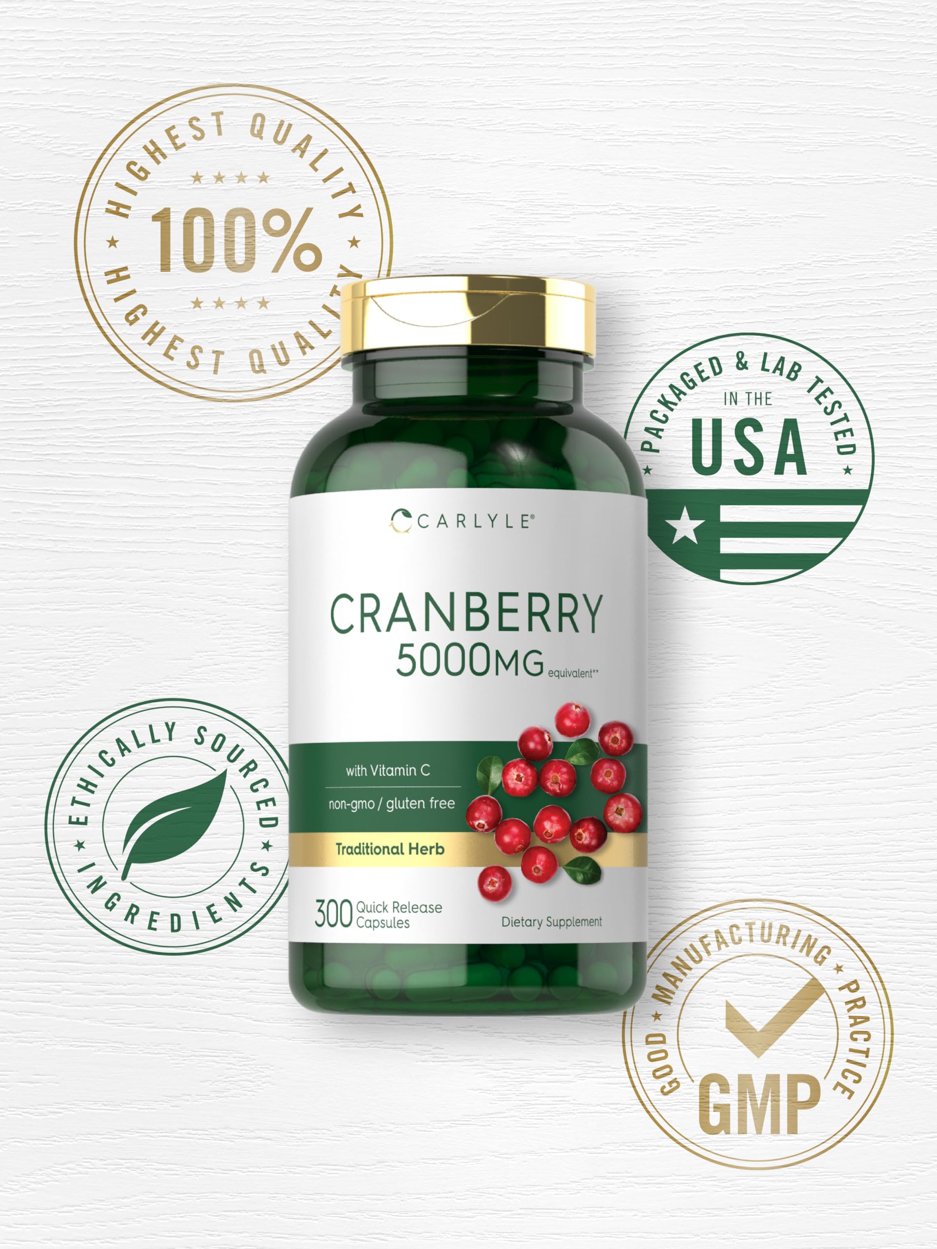 Foto 6 | Suplemento Carlyle Cranberry Pills 5000 Mg Con Vitamina C 300 Cápsulas - Venta Internacional