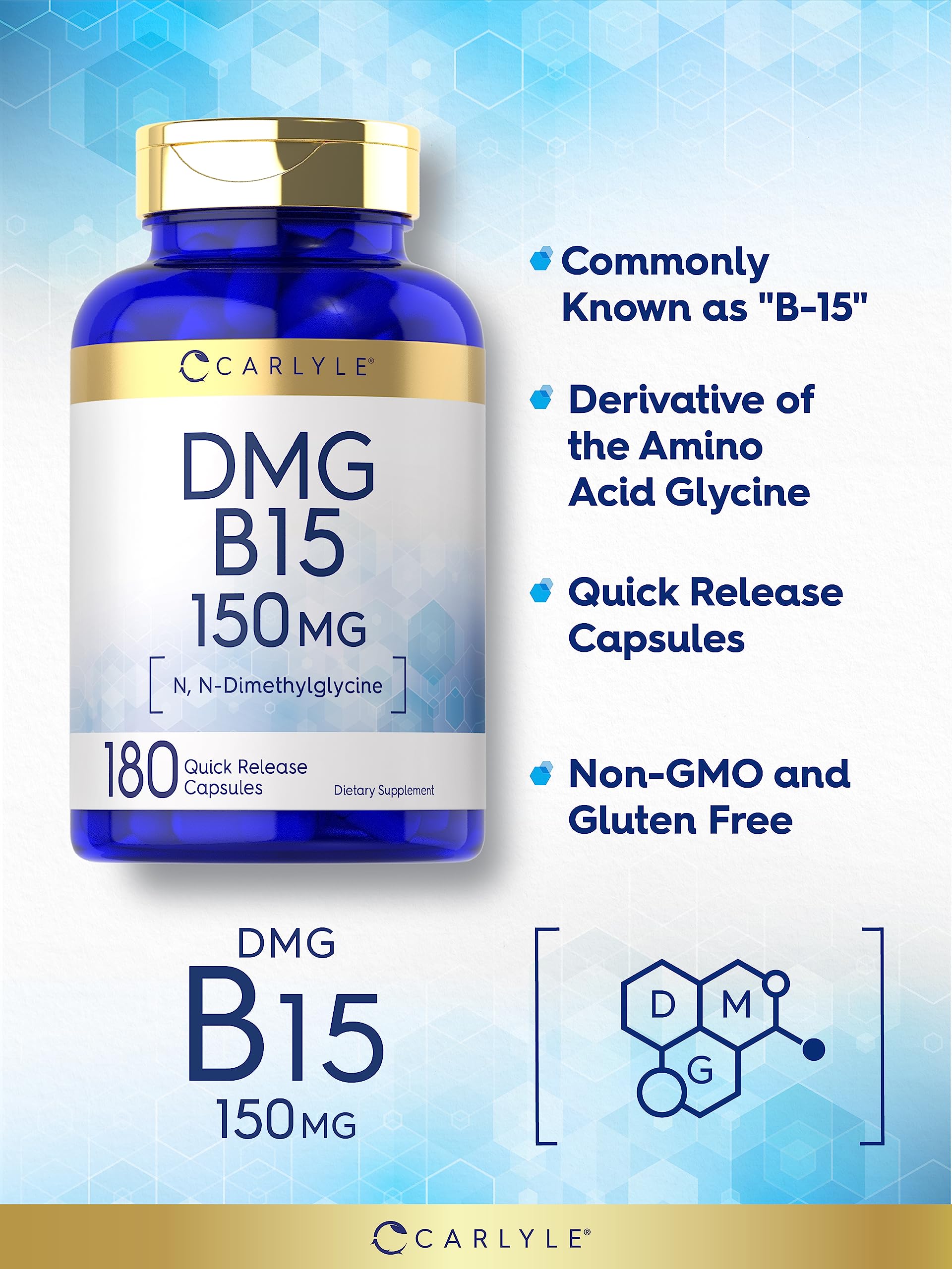 Foto 4 pulgar | Suplemento Carlyle Dmg B15 150 Mg 180 Cápsulas - Venta Internacional