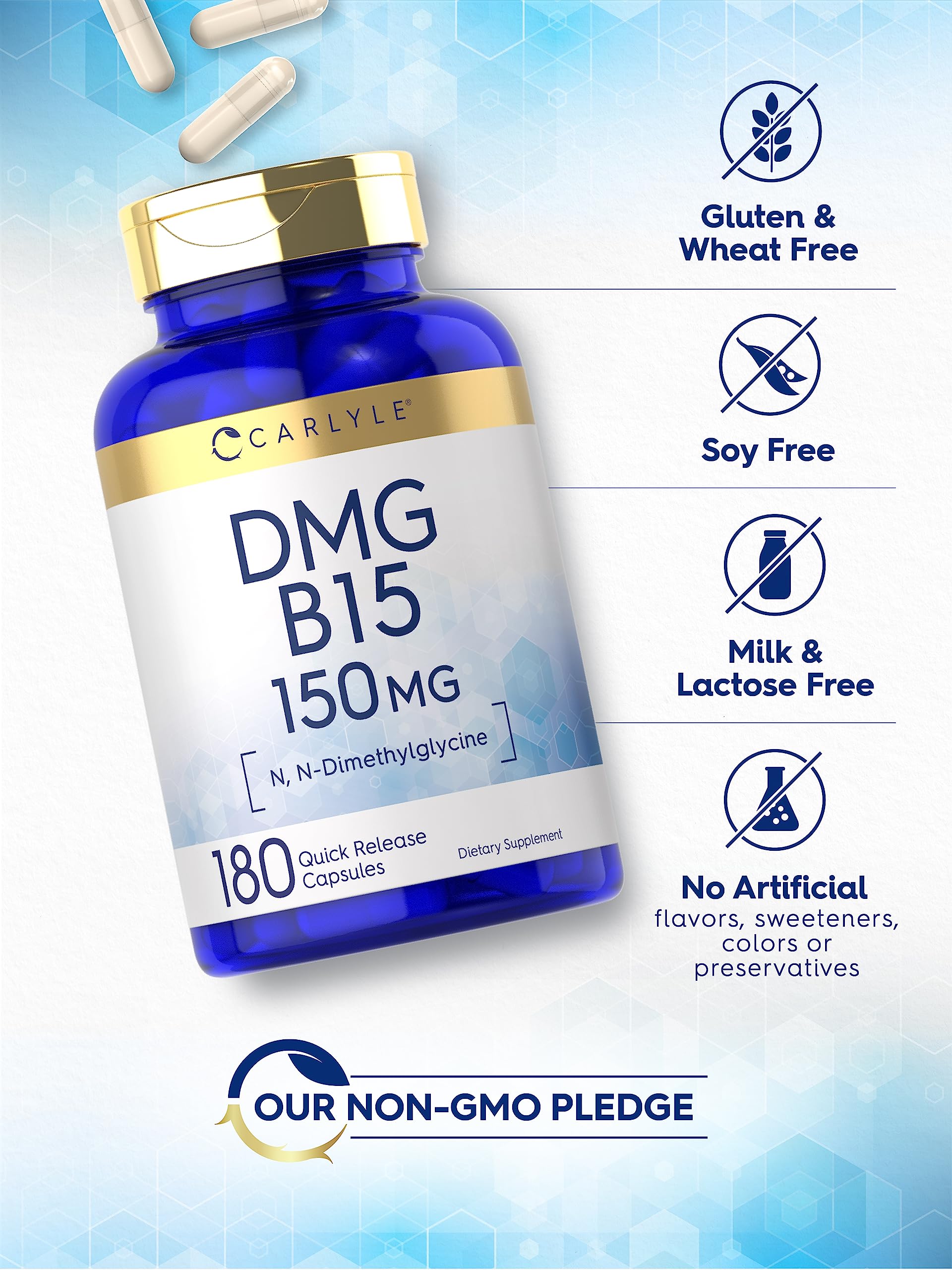 Foto 5 pulgar | Suplemento Carlyle Dmg B15 150 Mg 180 Cápsulas - Venta Internacional