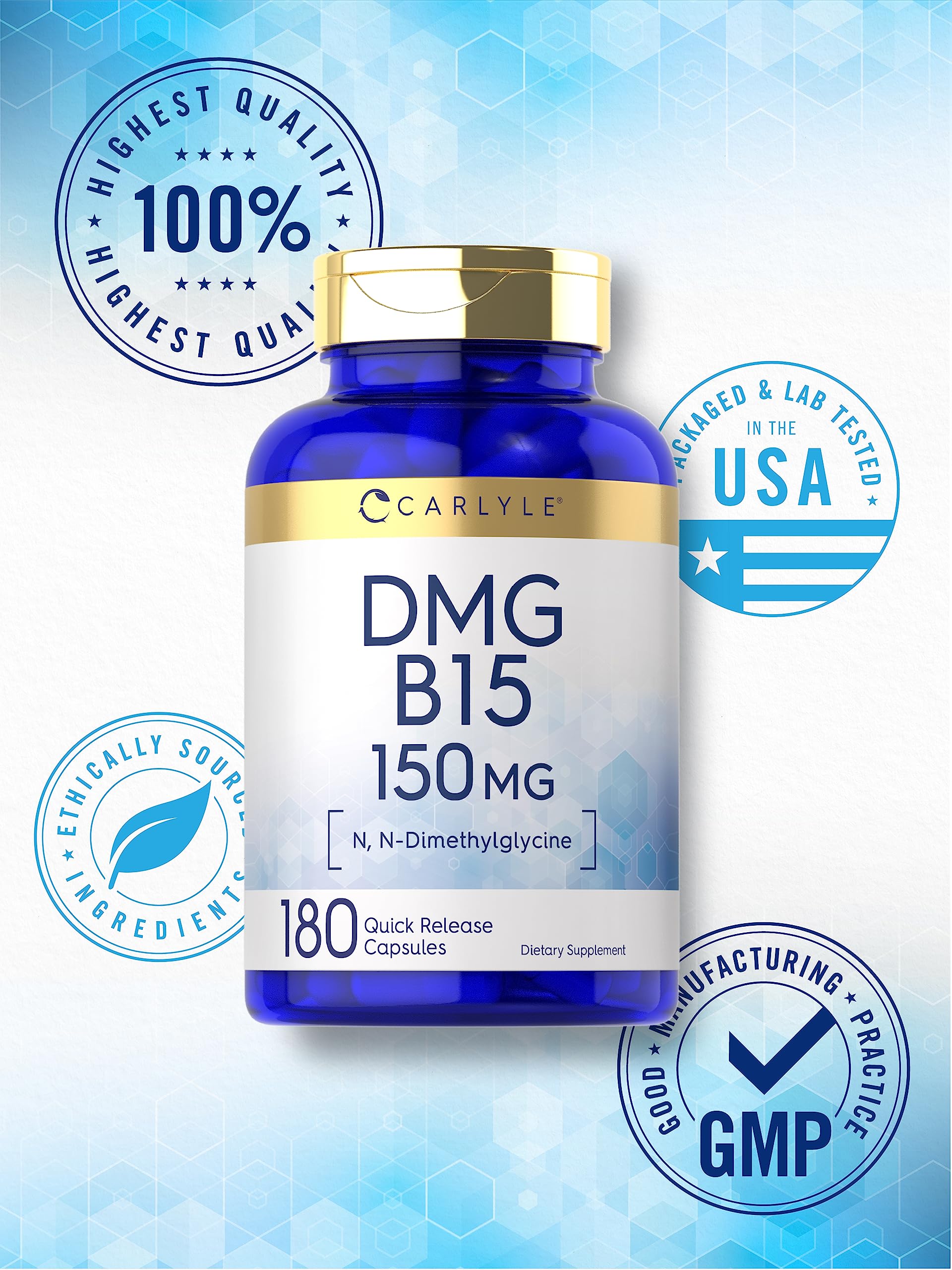 Foto 6 pulgar | Suplemento Carlyle Dmg B15 150 Mg 180 Cápsulas - Venta Internacional