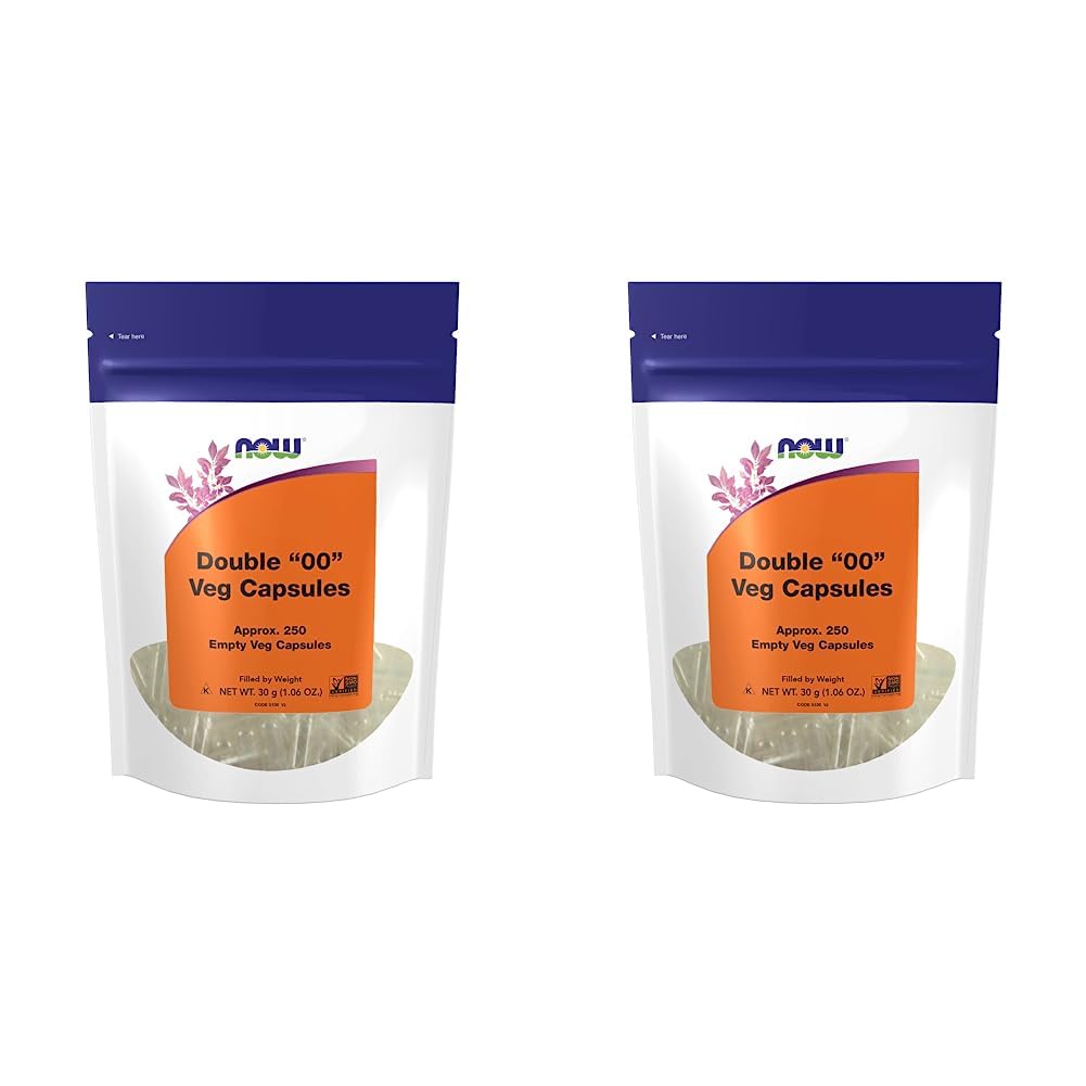 Cápsulas Vegetarianas Vacías Now Double 250 Cápsulas Vegetarianas X2 - Venta Internacional