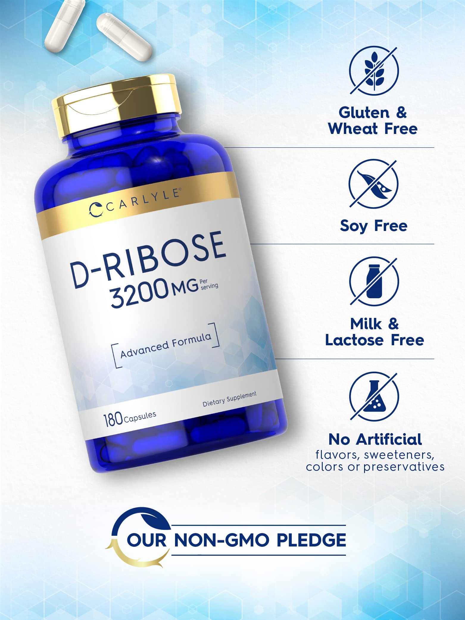 Foto 5 pulgar | Suplemento Carlyle D-Ribosa 3200 mg 180 Cápsulas - Venta Internacional
