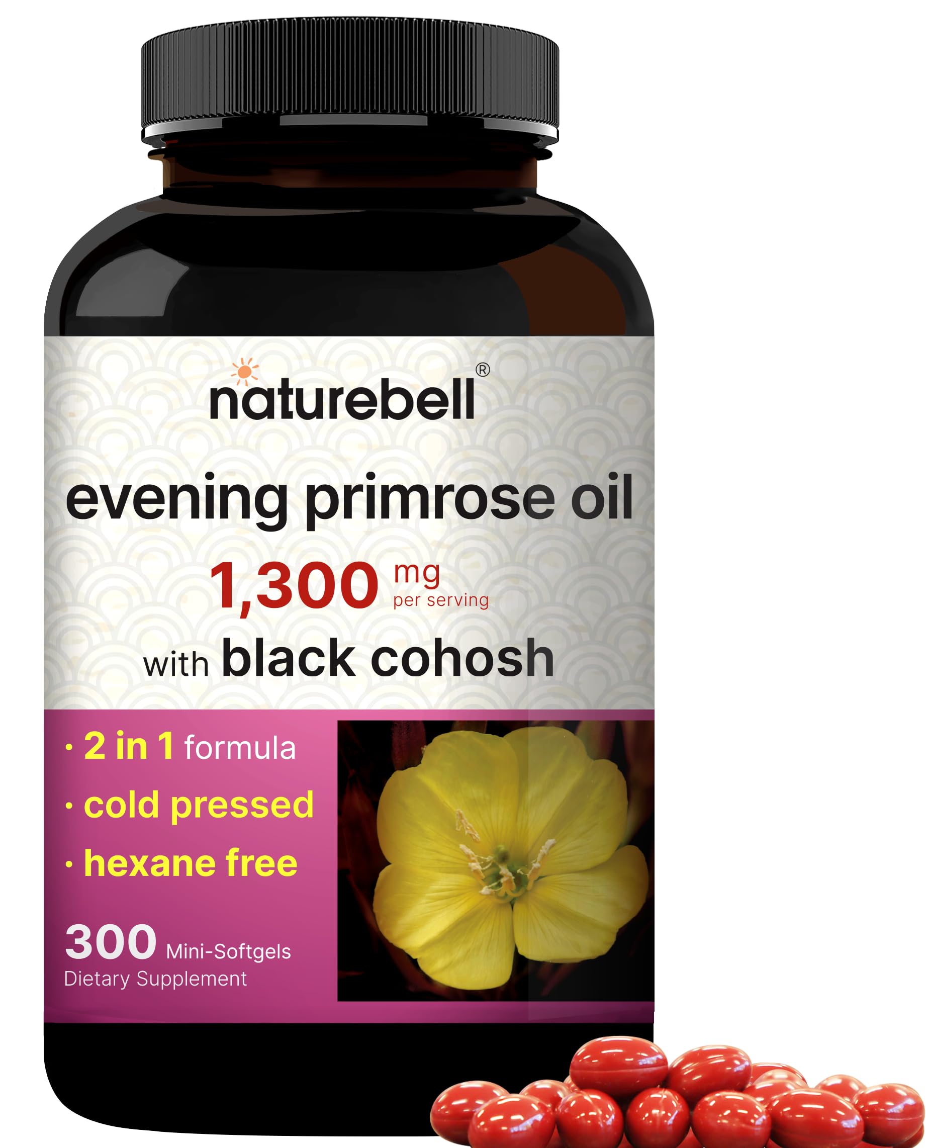 Foto 2 pulgar | Suplemento de Aceite de Onagra Naturebell 1300 mg 300 Cápsulas Blandas - Venta Internacional