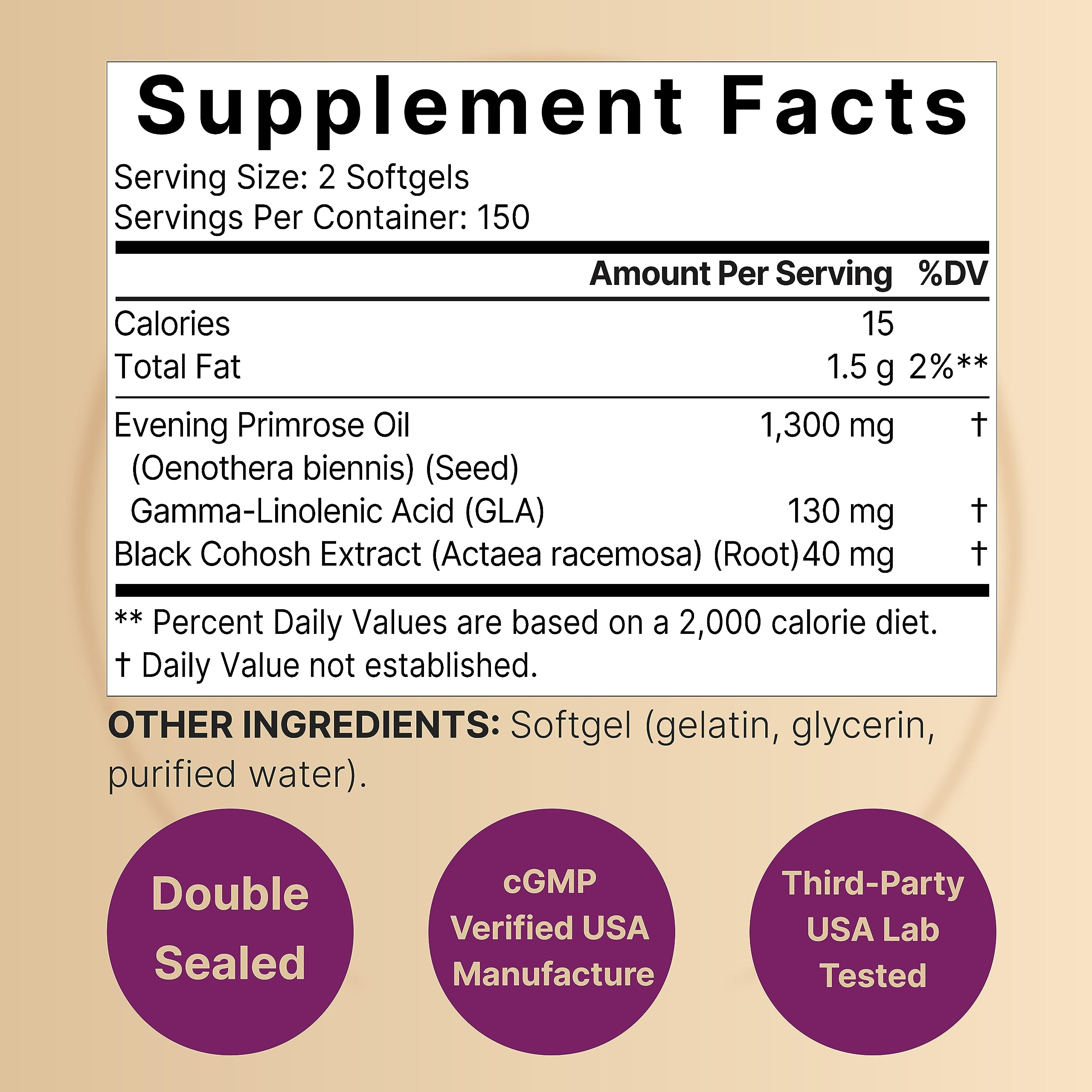 Foto 3 pulgar | Suplemento de Aceite de Onagra Naturebell 1300 mg 300 Cápsulas Blandas - Venta Internacional