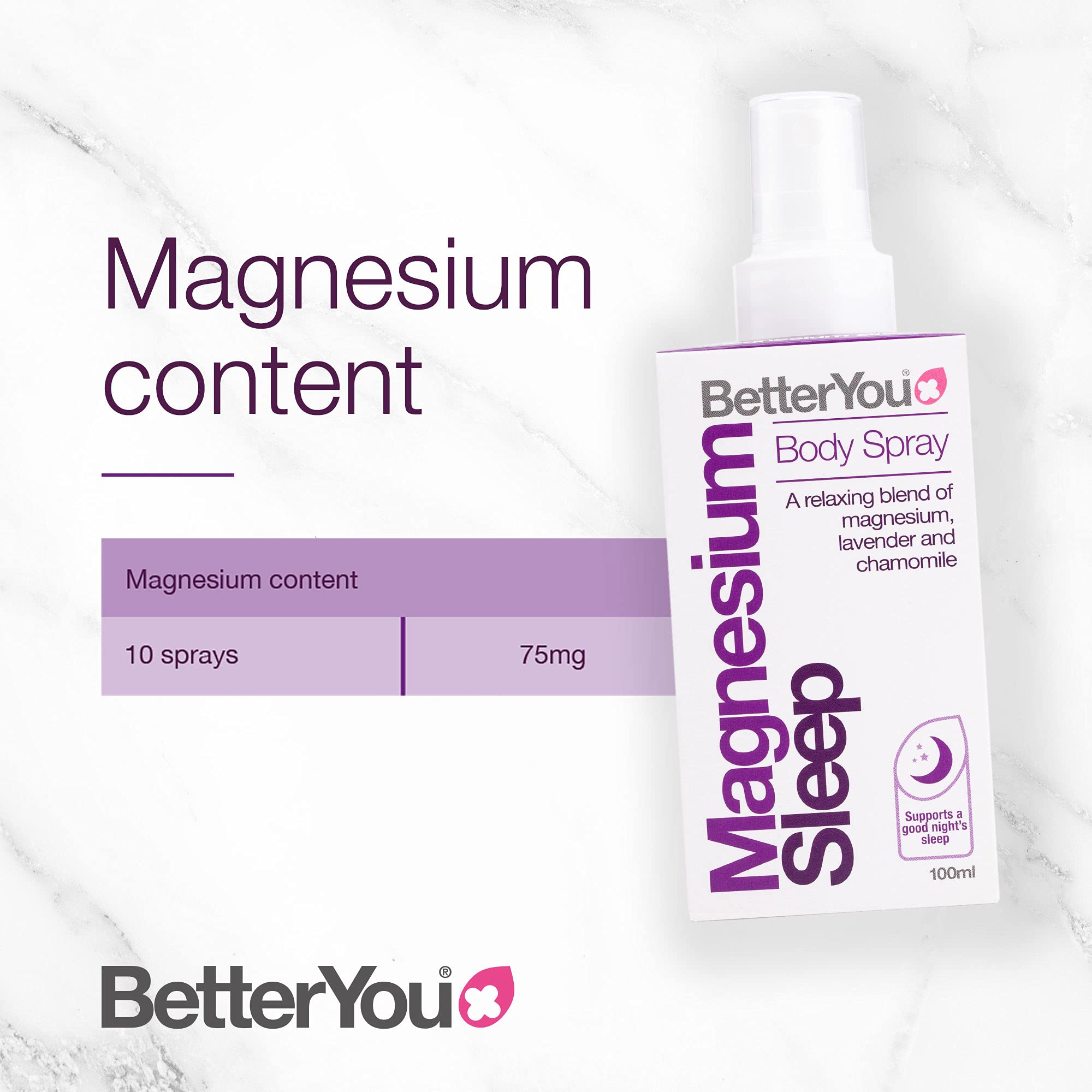 Foto 2 | Spray Corporal Betteryou Magnesium Muscle con Lavanda 100 Ml - Venta Internacional