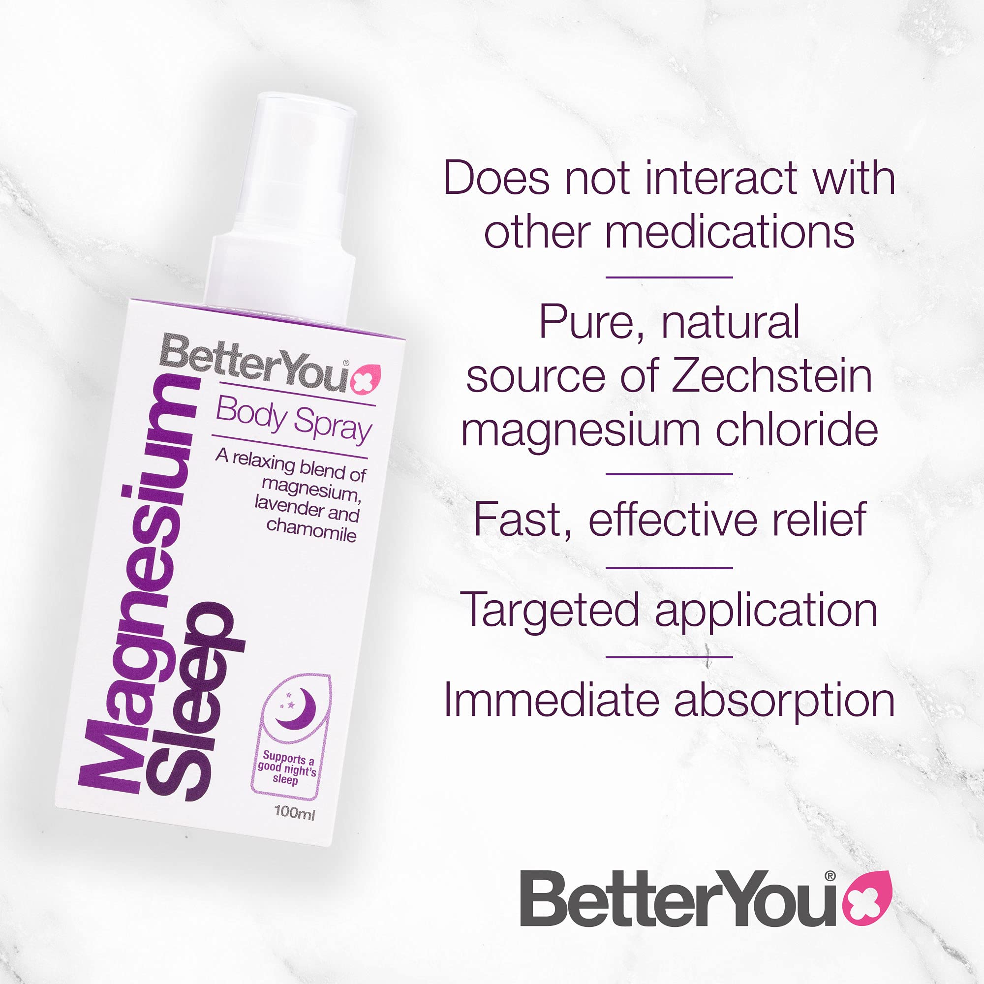 Foto 6 pulgar | Spray Corporal Betteryou Magnesium Muscle con Lavanda 100 Ml - Venta Internacional