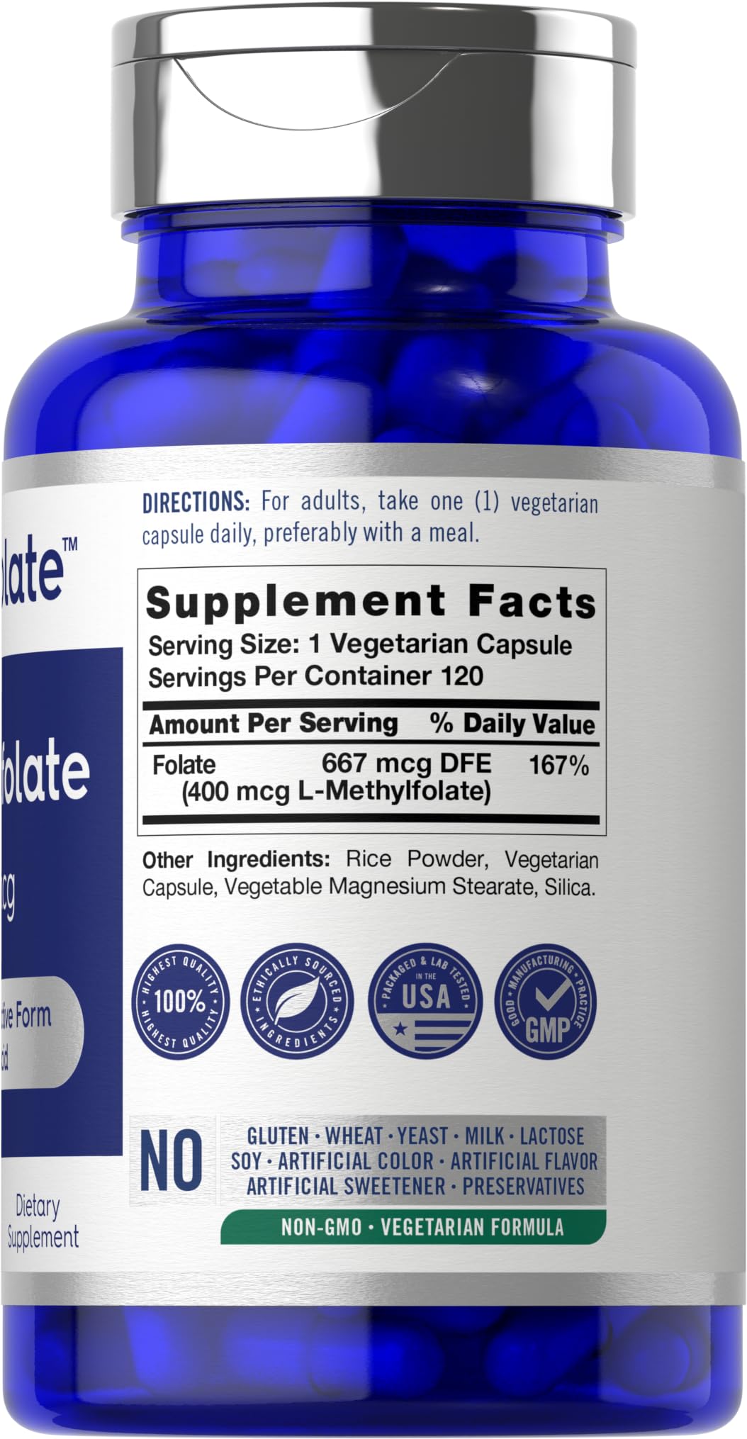 Foto 3 pulgar | Suplemento Carlyle L-metilfolato 400 Mcg 120 Cápsulas - Venta Internacional