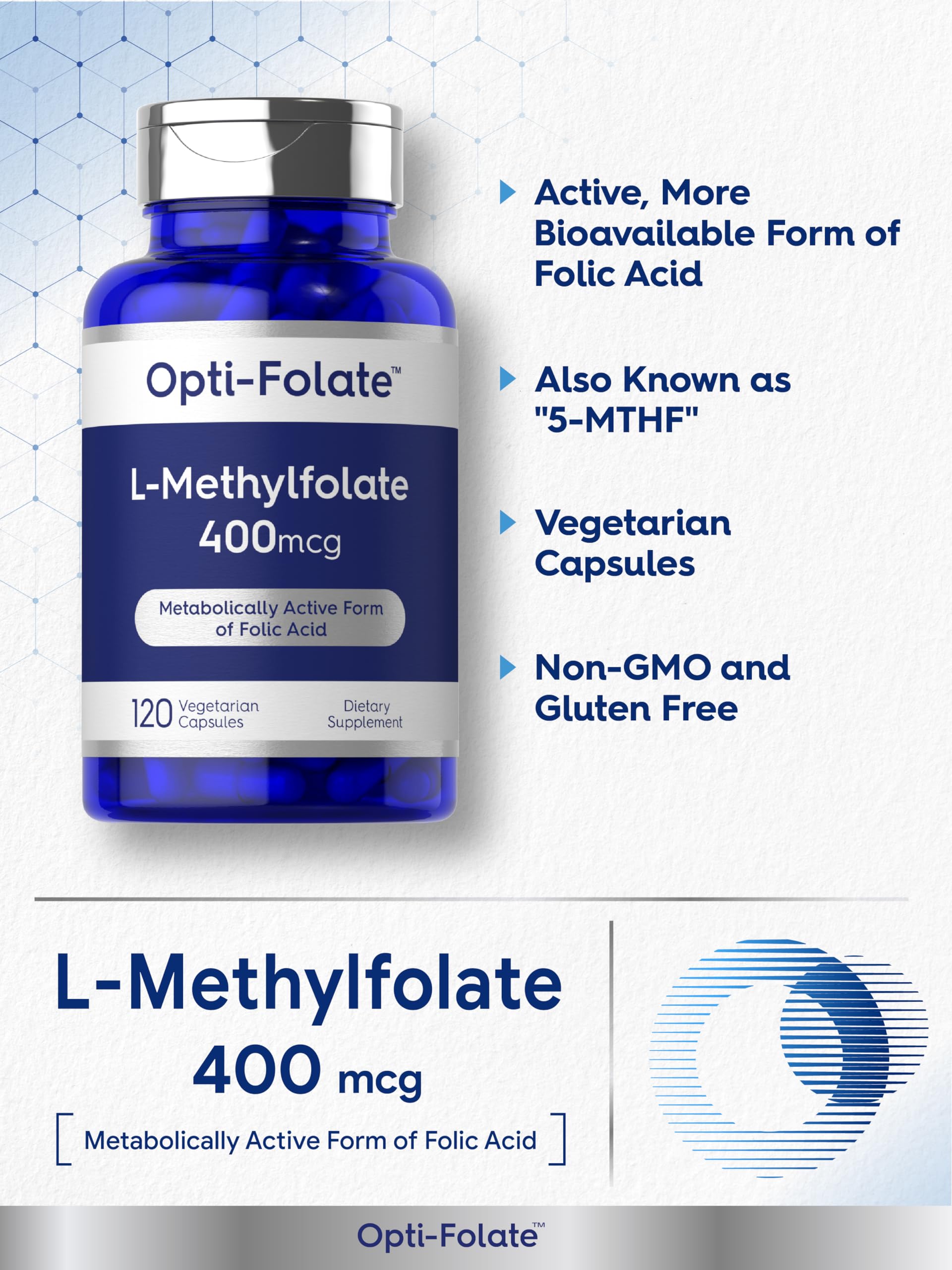 Foto 4 | Suplemento Carlyle L-metilfolato 400 Mcg 120 Cápsulas - Venta Internacional