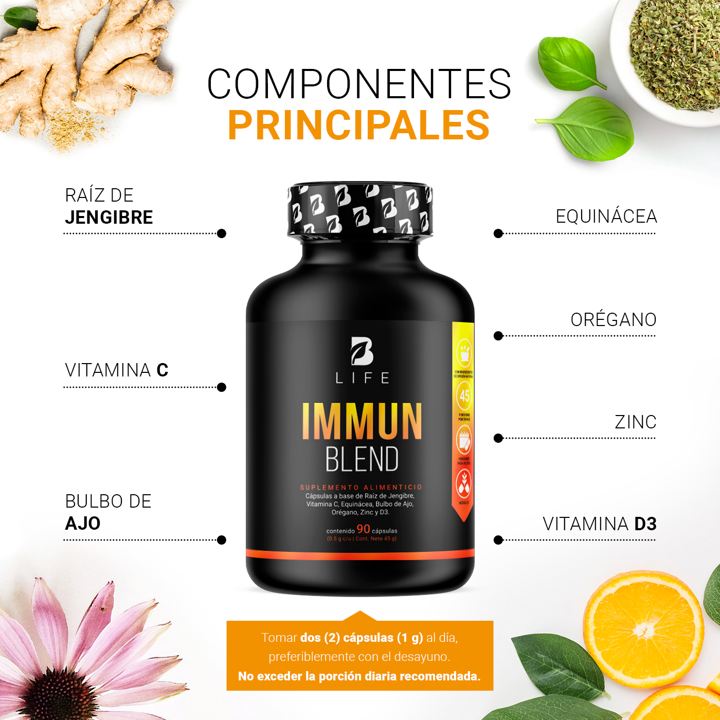 Foto 4 pulgar | Immun Blend B Life 90 Cápsulas