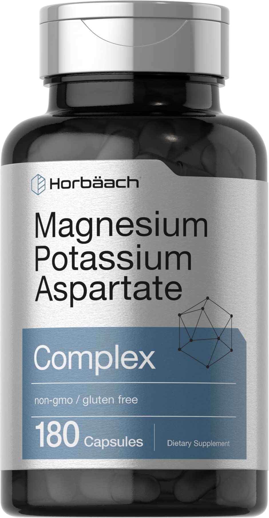 Foto 2 pulgar | Suplemento Horbäach Aspartato de Magnesio y Potasio 180 Cápsulas - Venta Internacional