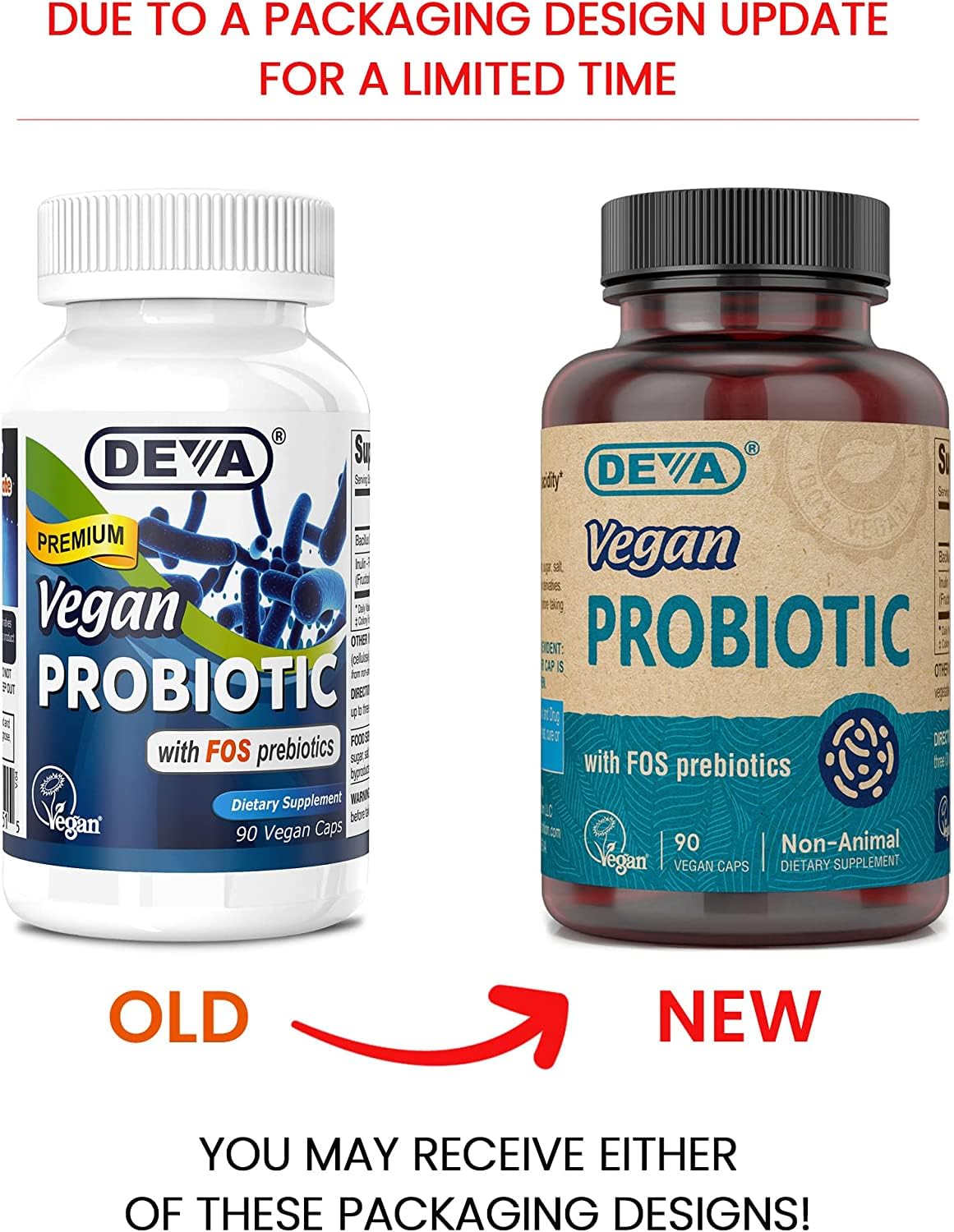 Foto 3 pulgar | Suplemento Probiótico Vegano con Prebióticos FOS - Deva 90 cápsulas