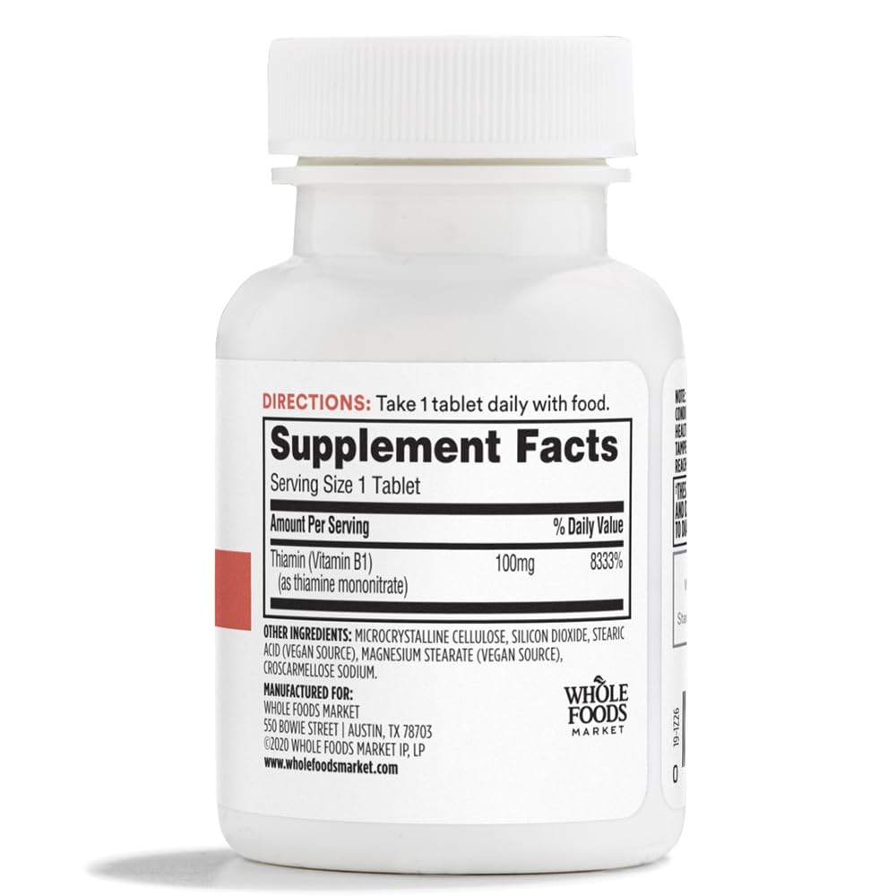 Foto 3 pulgar | Suplemento 365 De Whole Foods Market Vitamina B1 100 Mg 100 Comprimidos - Venta Internacional